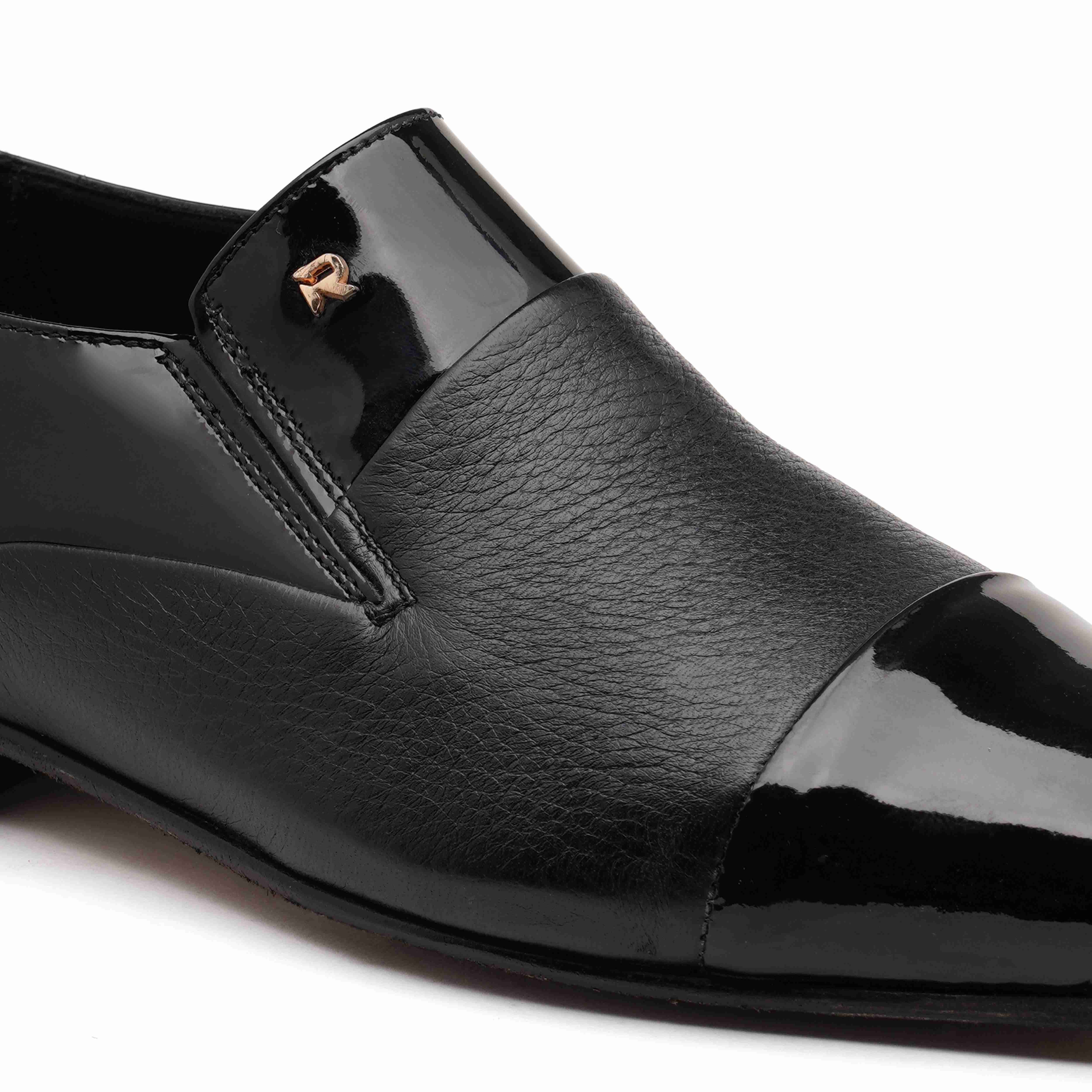 The Axel Ruosh Men Black Deer Leather Shoe