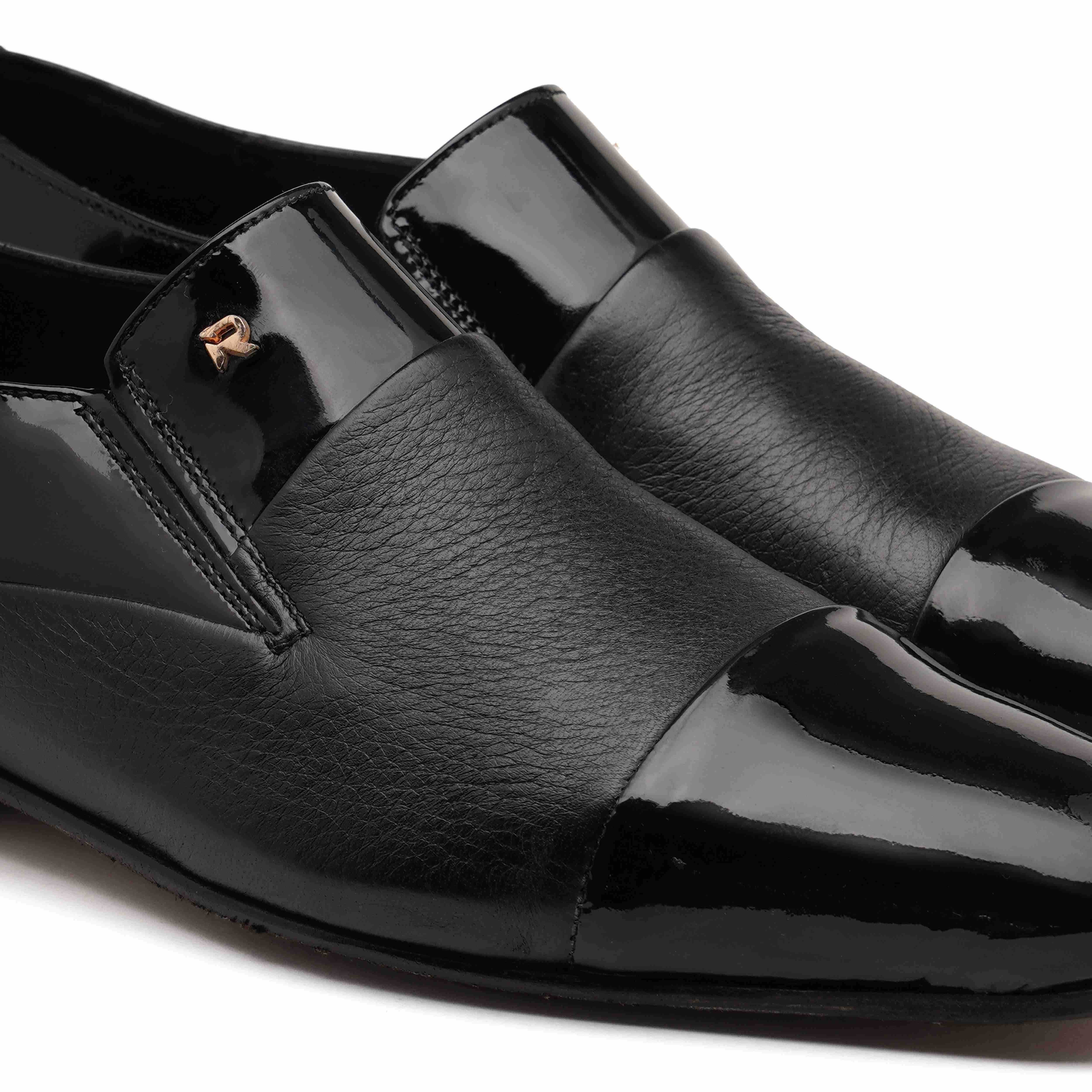 The Axel Ruosh Men Black Deer Leather Shoe