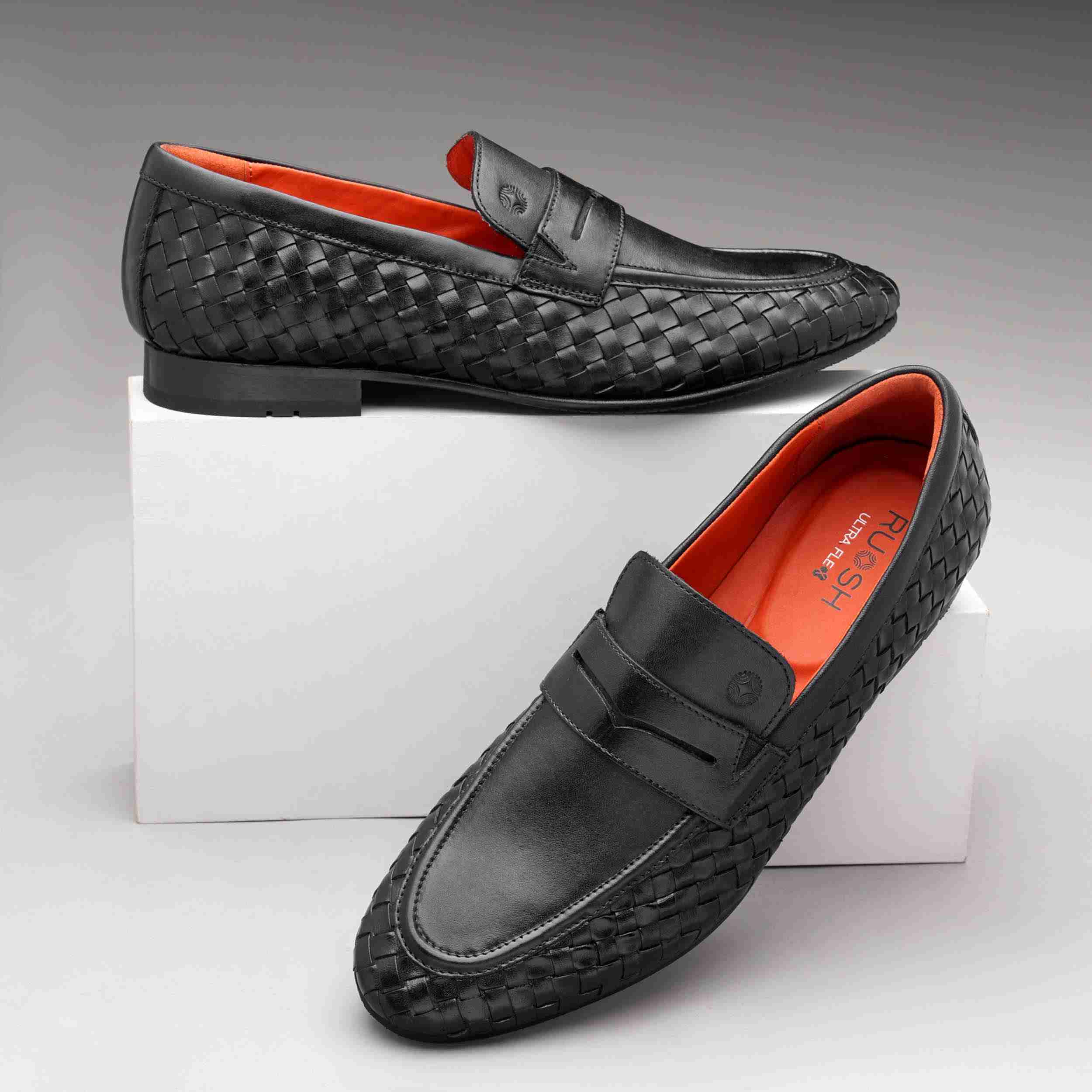 The Lois Ruosh Men Black Handwoven Occasion Slip-On