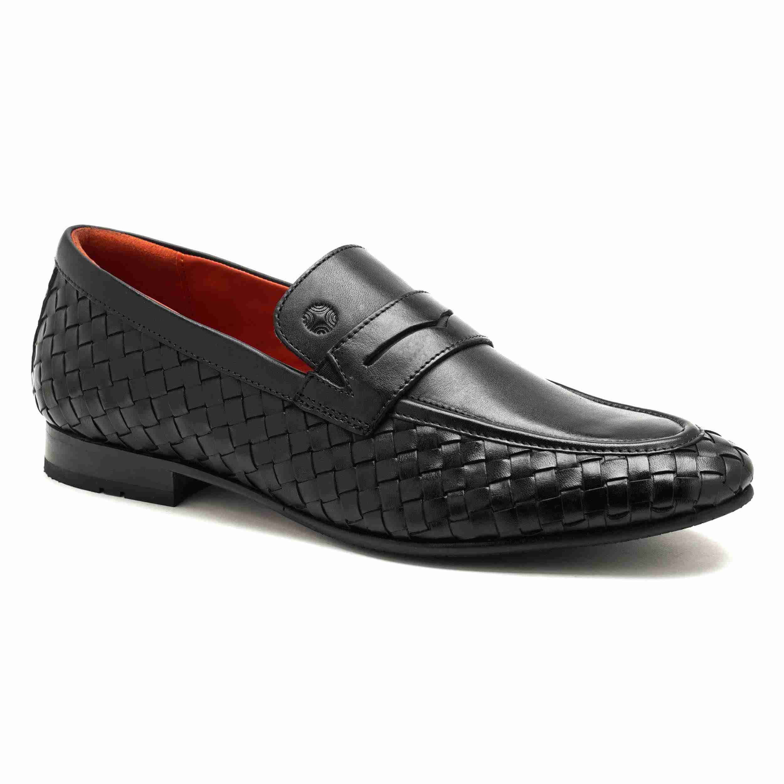The Lois Ruosh Men Black Handwoven Occasion Slip-On