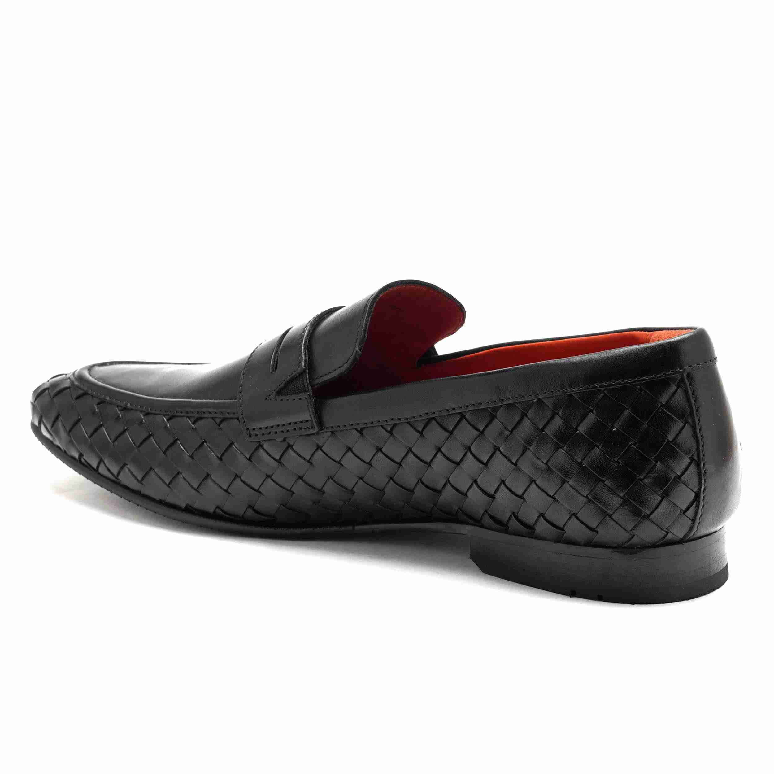 The Lois Ruosh Men Black Handwoven Occasion Slip-On