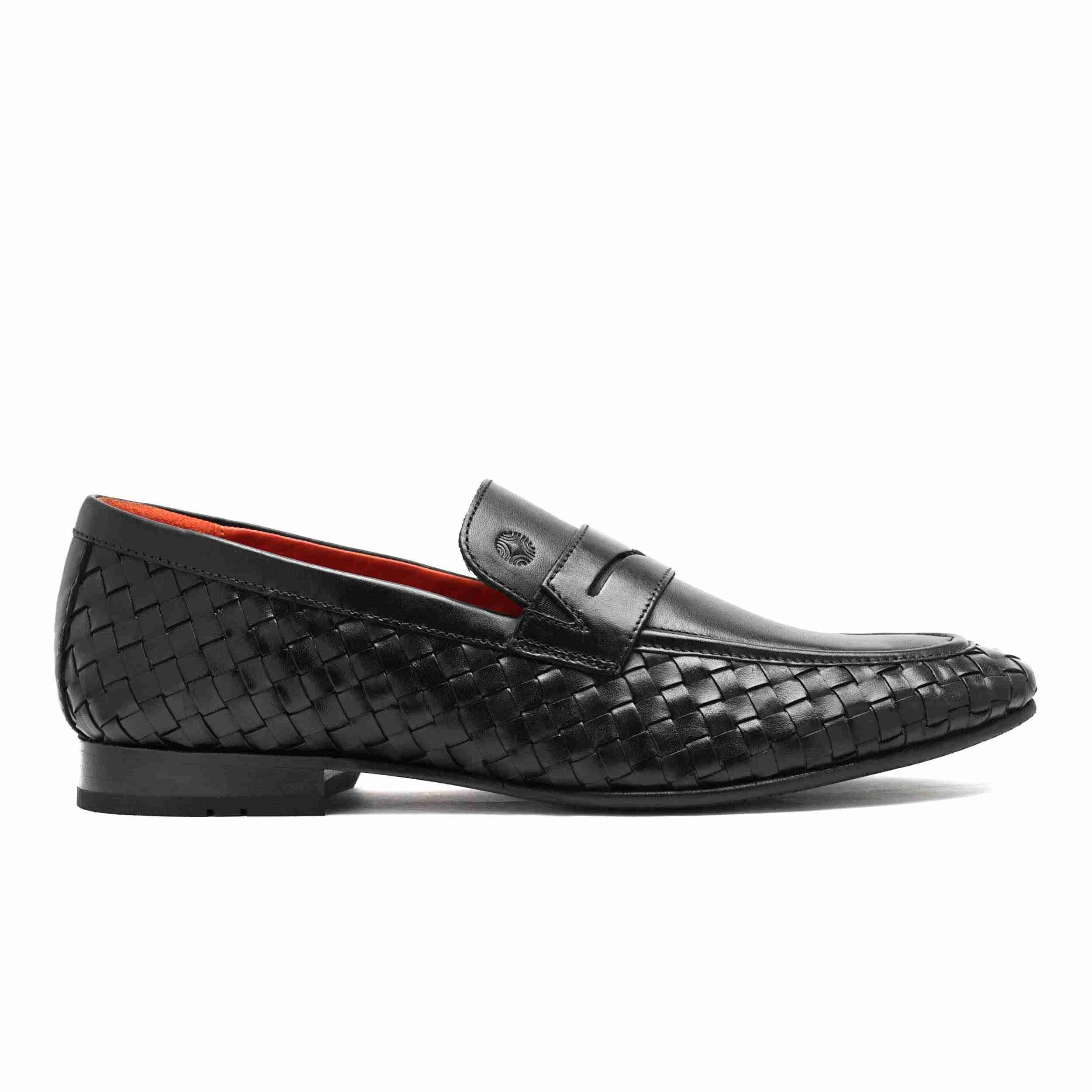 The Lois Ruosh Men Black Handwoven Occasion Slip-On