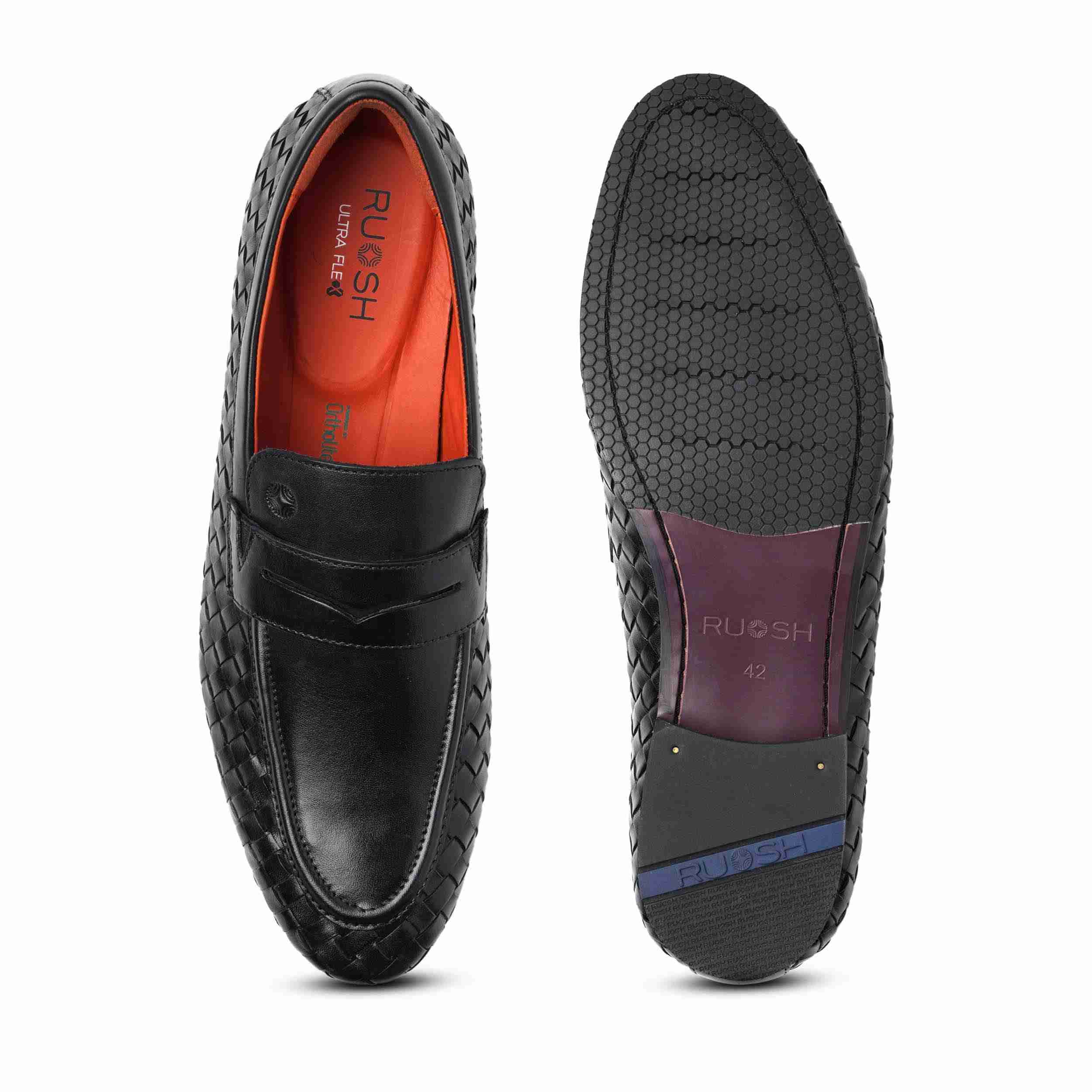 The Lois Ruosh Men Black Handwoven Occasion Slip-On