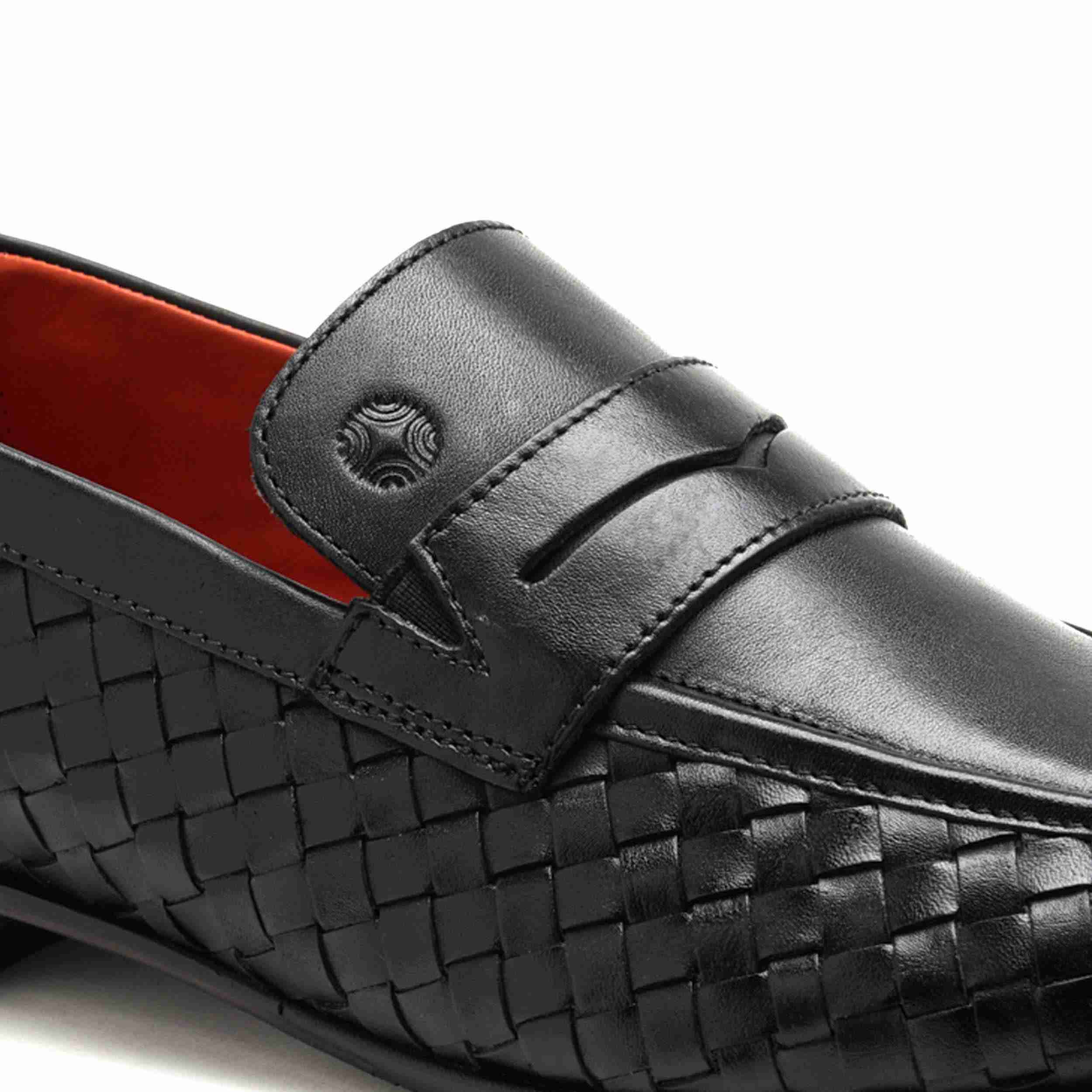 The Lois Ruosh Men Black Handwoven Occasion Slip-On