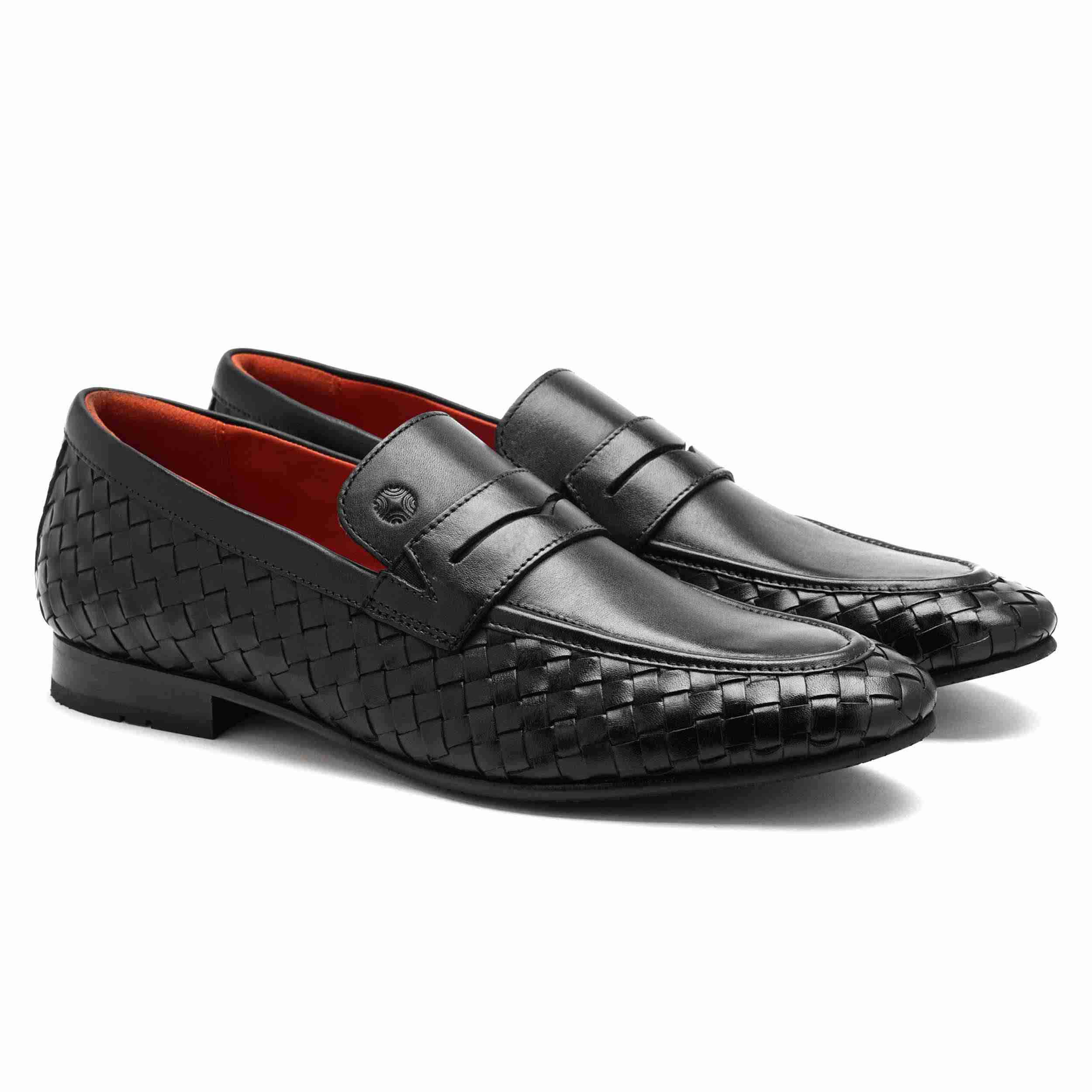 The Lois Ruosh Men Black Handwoven Occasion Slip-On