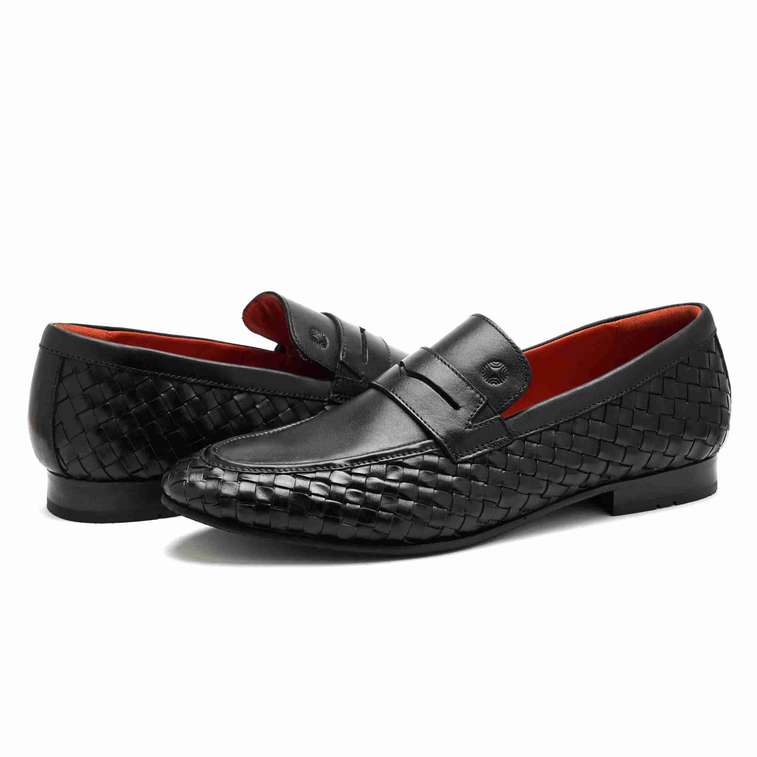 The Lois Ruosh Men Black Handwoven Occasion Slip-On