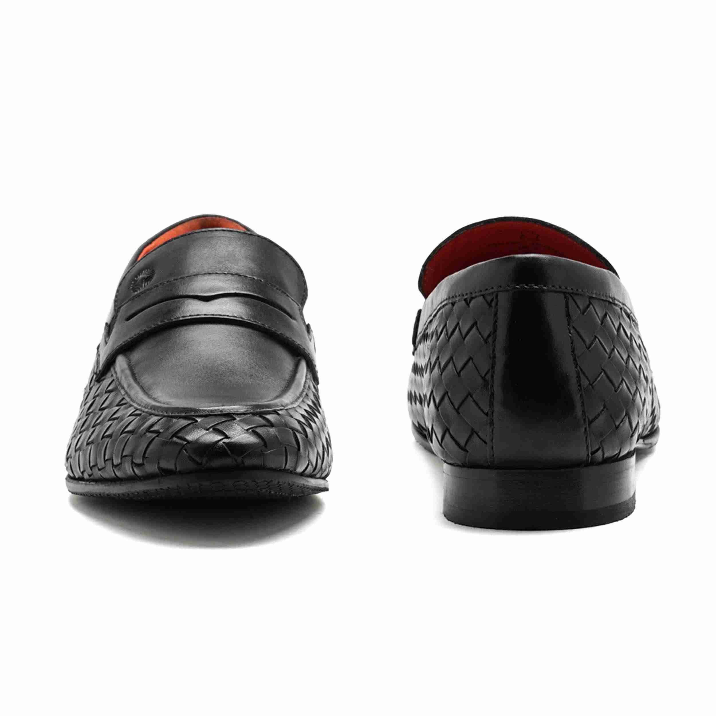 The Lois Ruosh Men Black Handwoven Occasion Slip-On