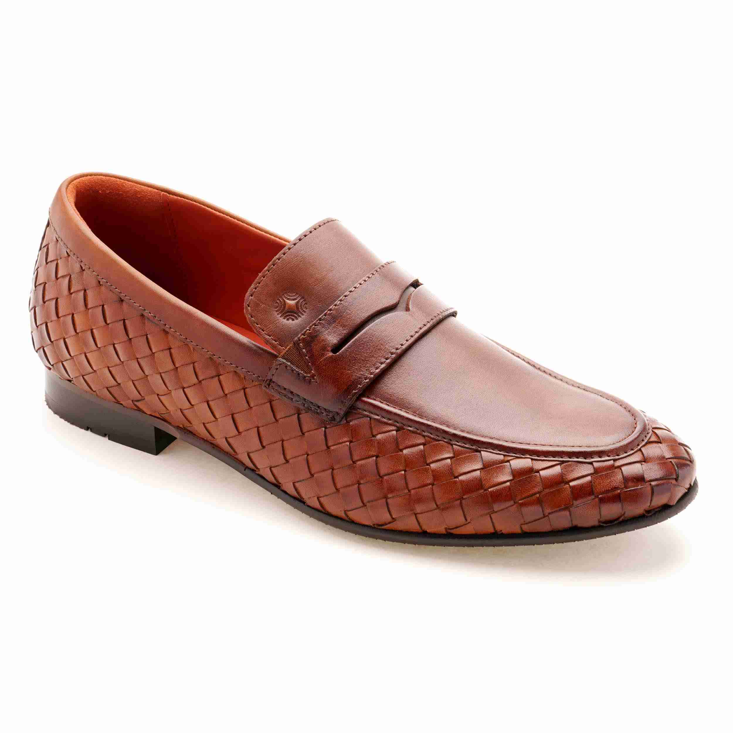 The Lois Ruosh Men Tan Handwoven Occasion Slip-On