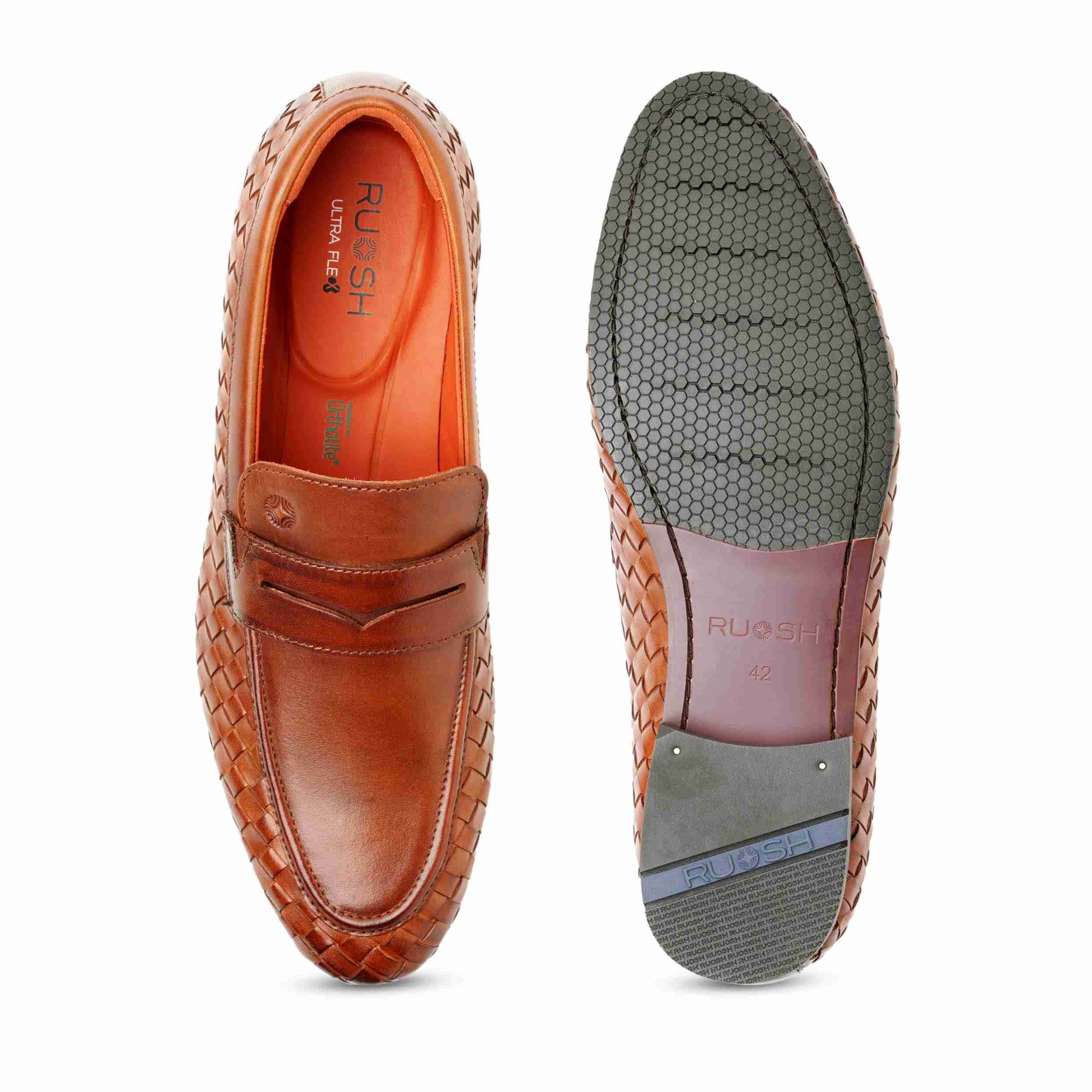 The Lois Ruosh Men Tan Handwoven Occasion Slip-On