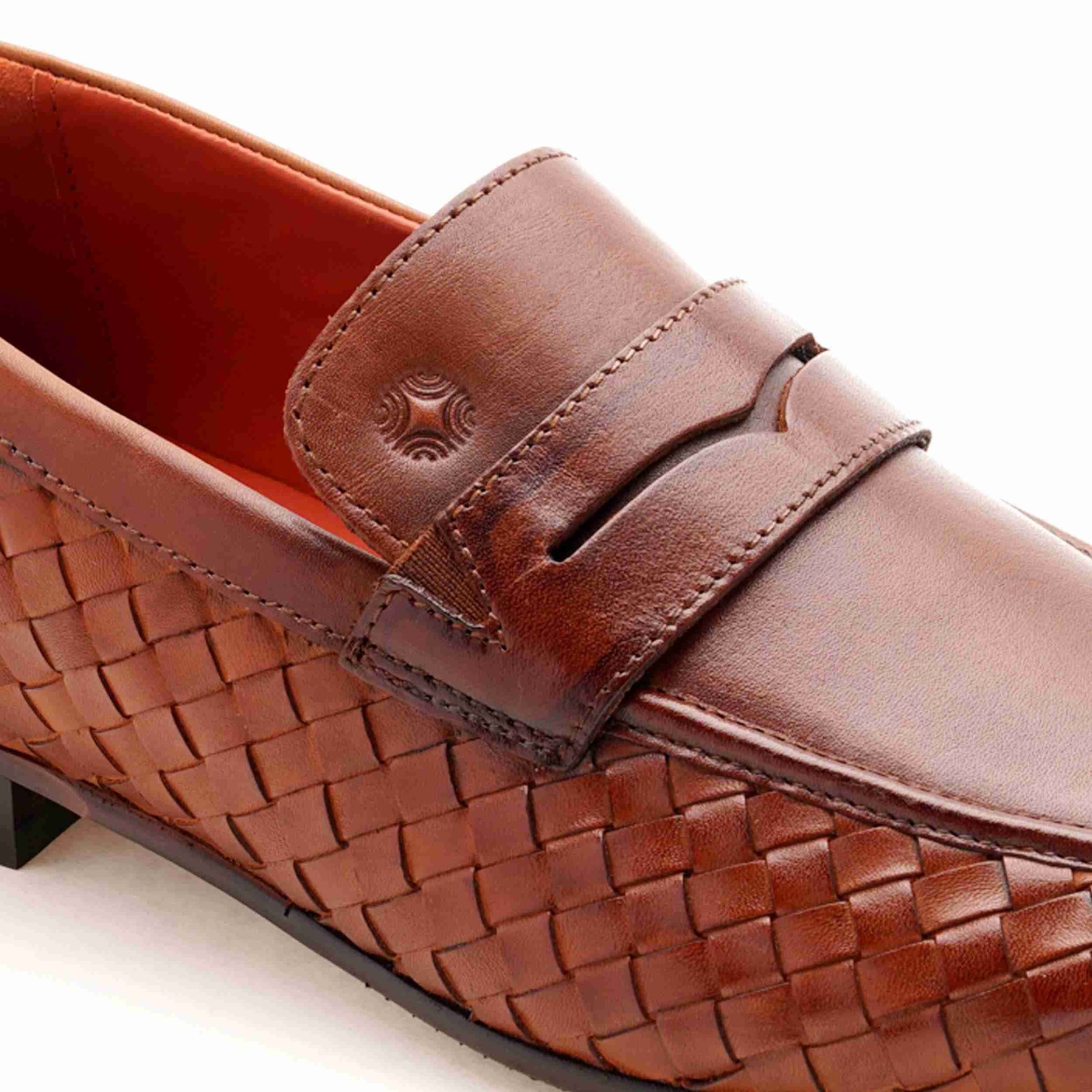 The Lois Ruosh Men Tan Handwoven Occasion Slip-On