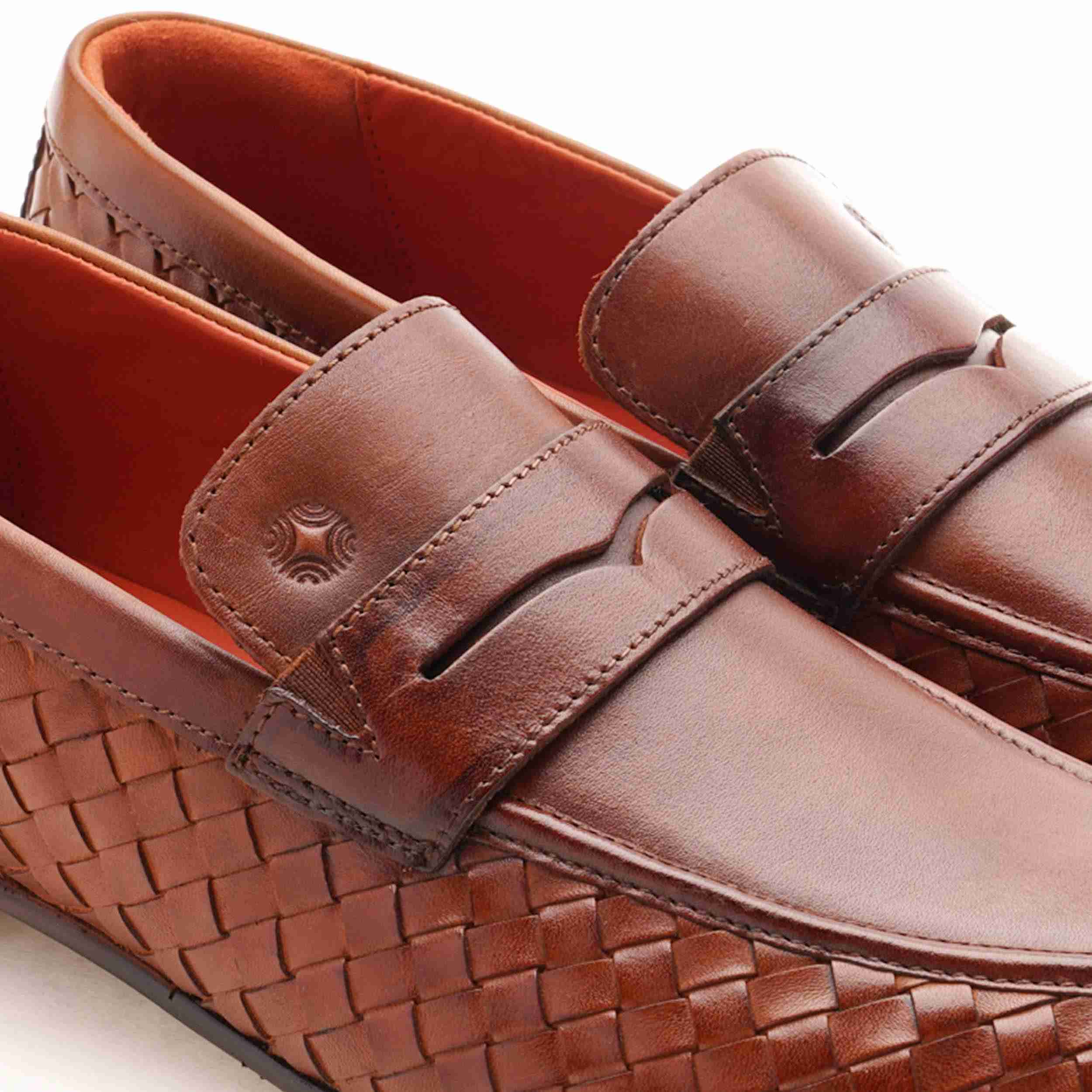 The Lois Ruosh Men Tan Handwoven Occasion Slip-On