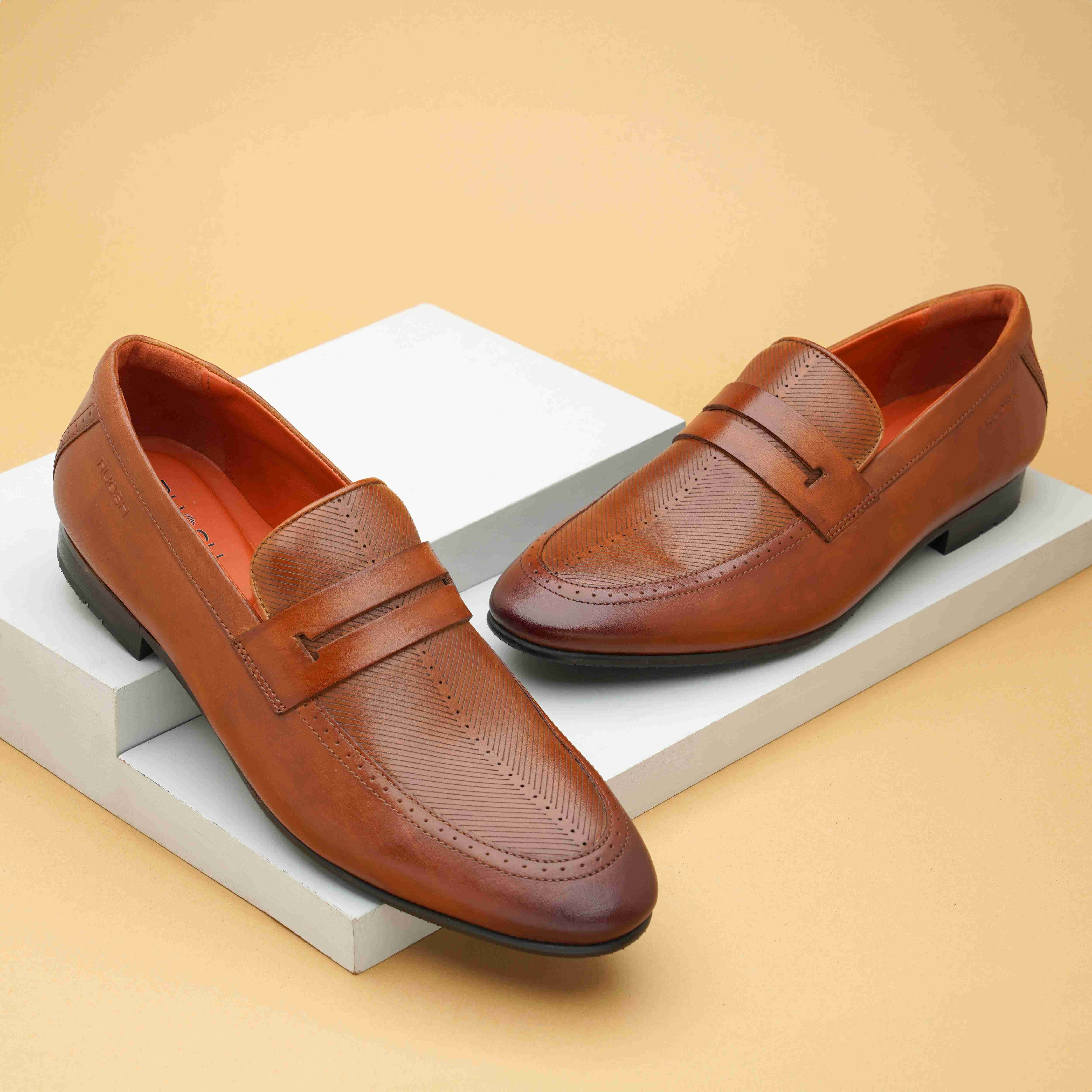 The Davis Ruosh Men Tan Occasion Slip-On