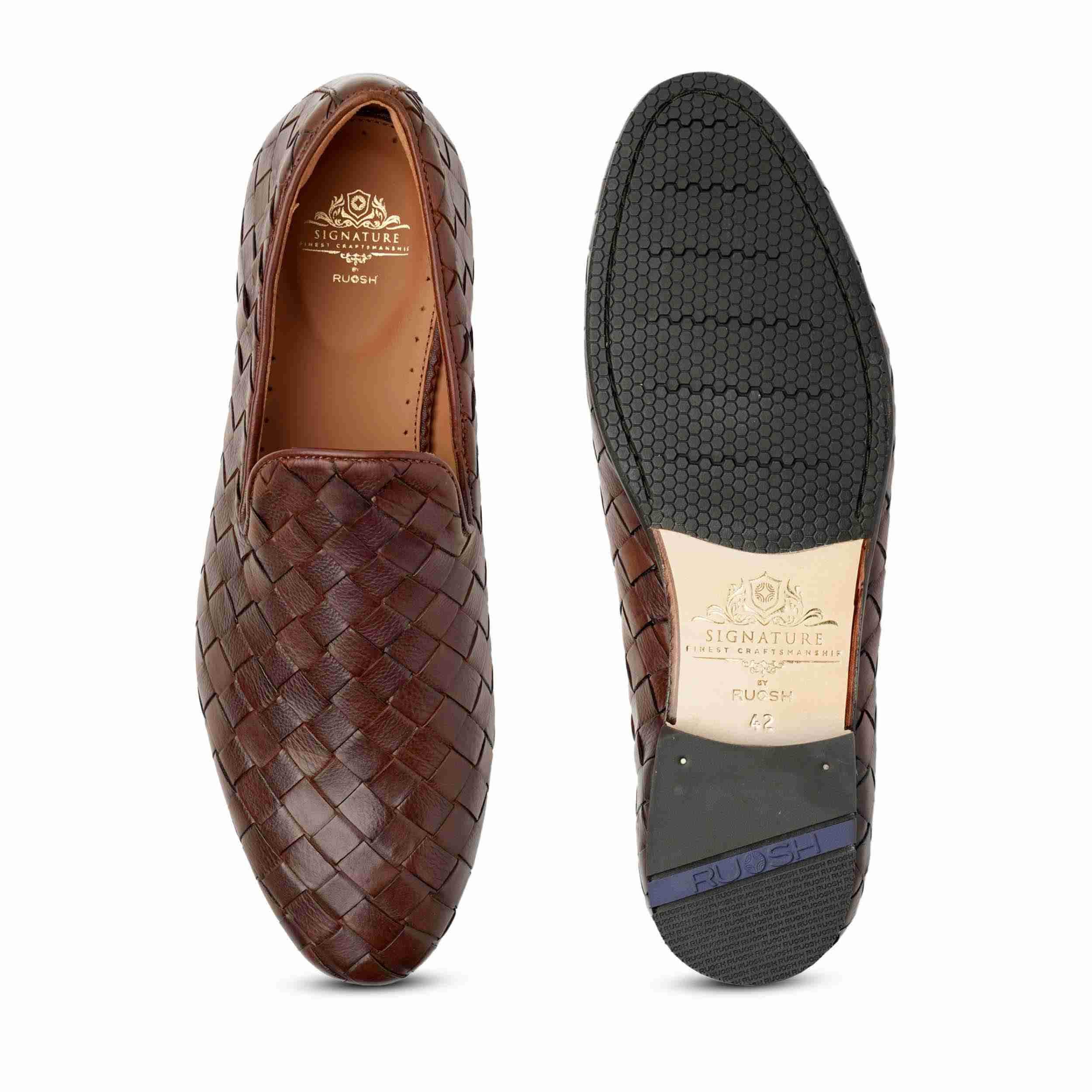 The Cusko Tan Men Woven Occasion Slip-On Ruosh