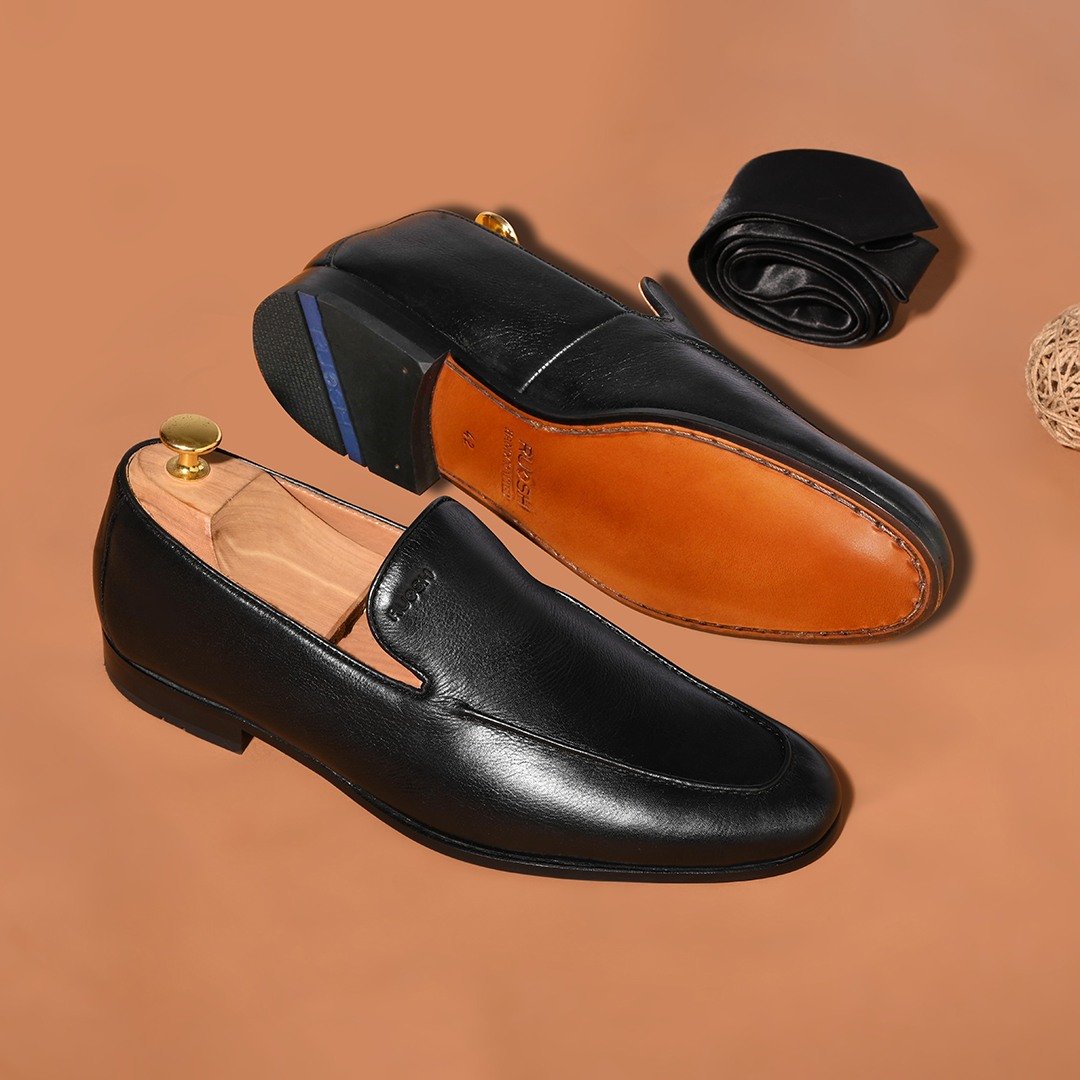 The Falon Black Men Occasion Slip-On Ruosh
