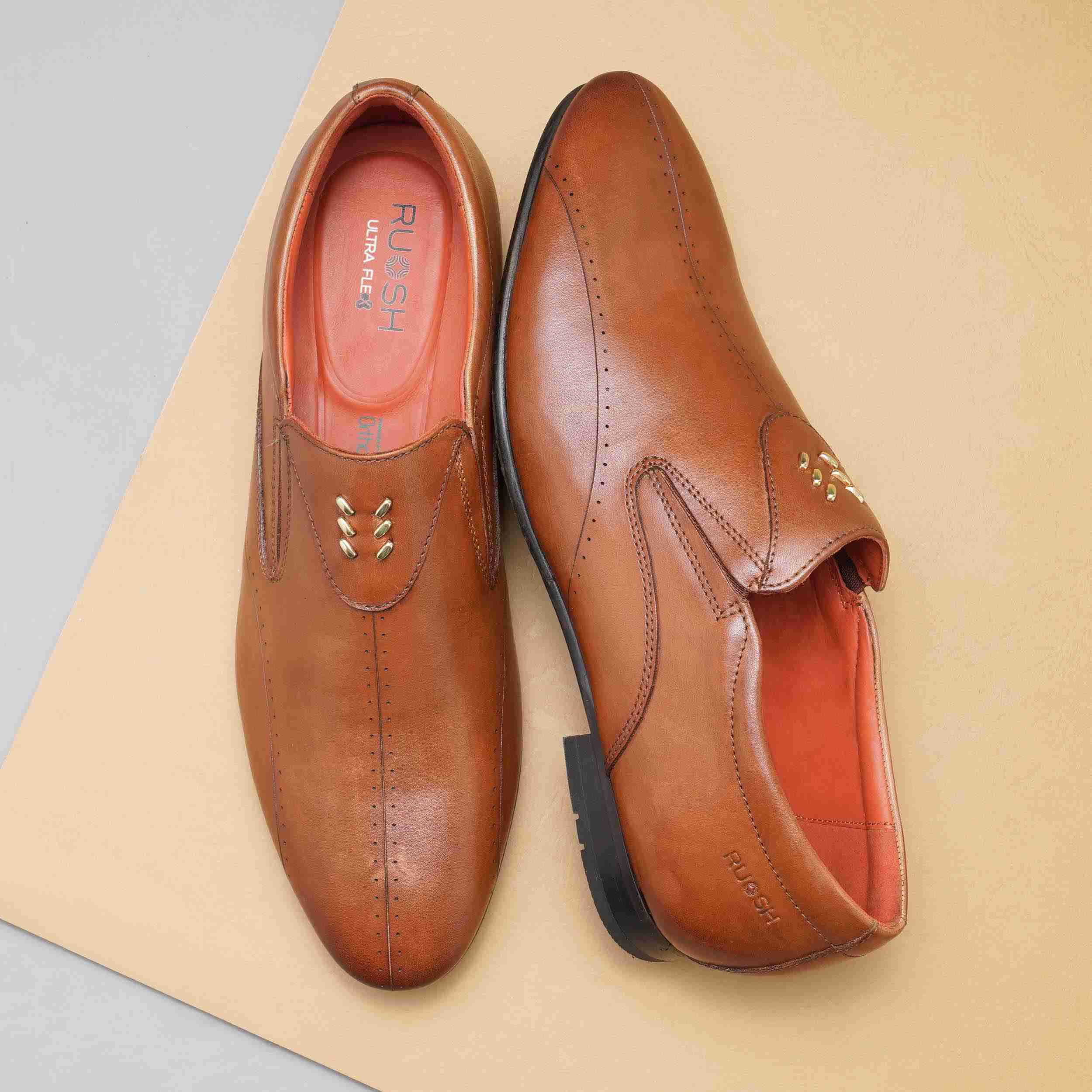 The Tera Ruosh Men Tan Occasion Slip-On