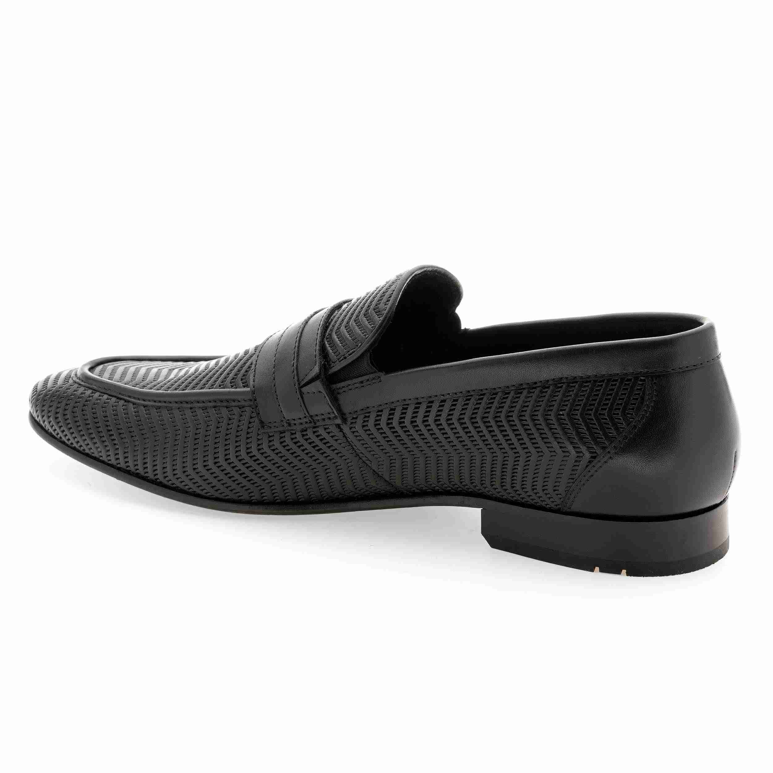 The Duke Black Men Occasion Textured Slip On Ruosh