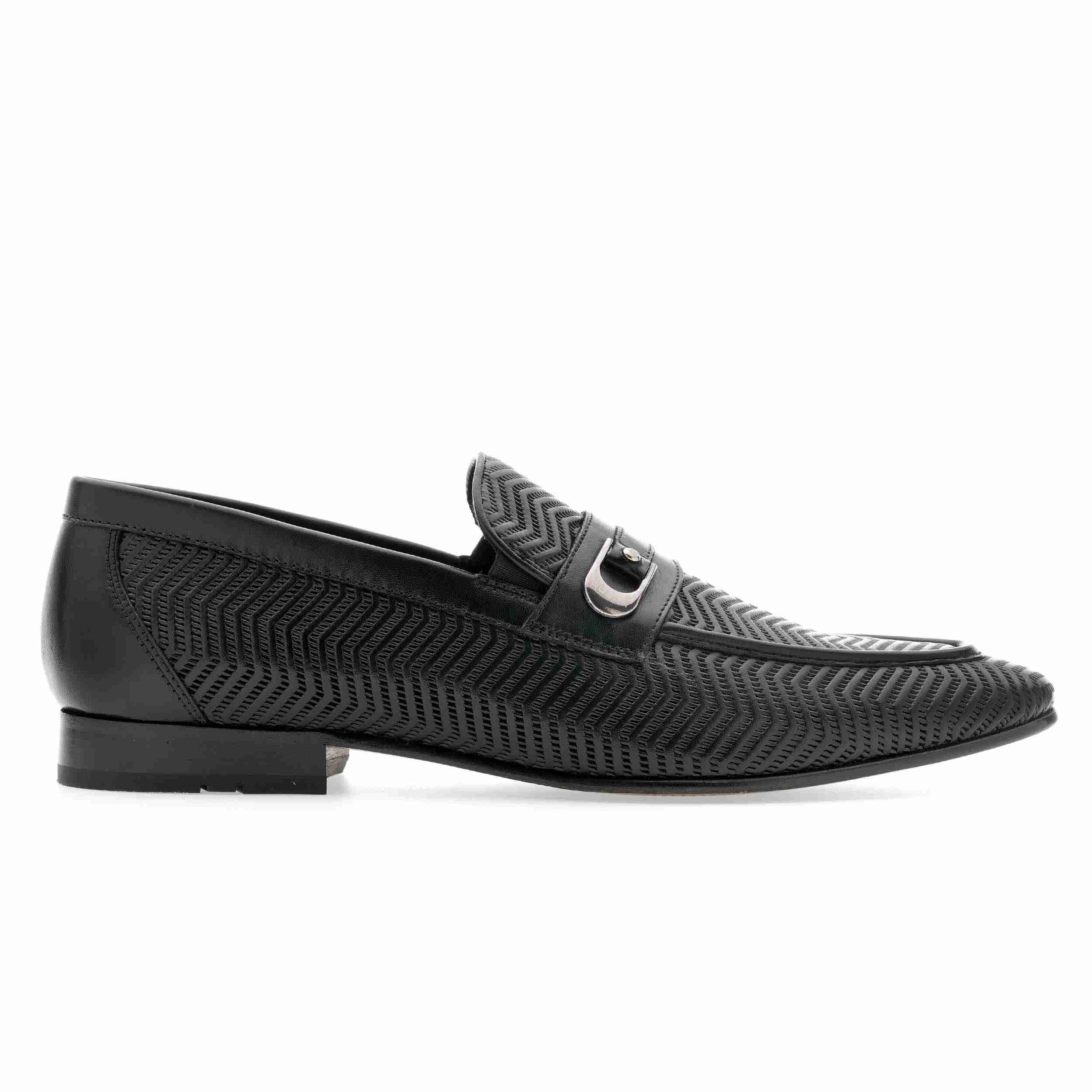 The Duke Black Men Occasion Textured Slip On Ruosh
