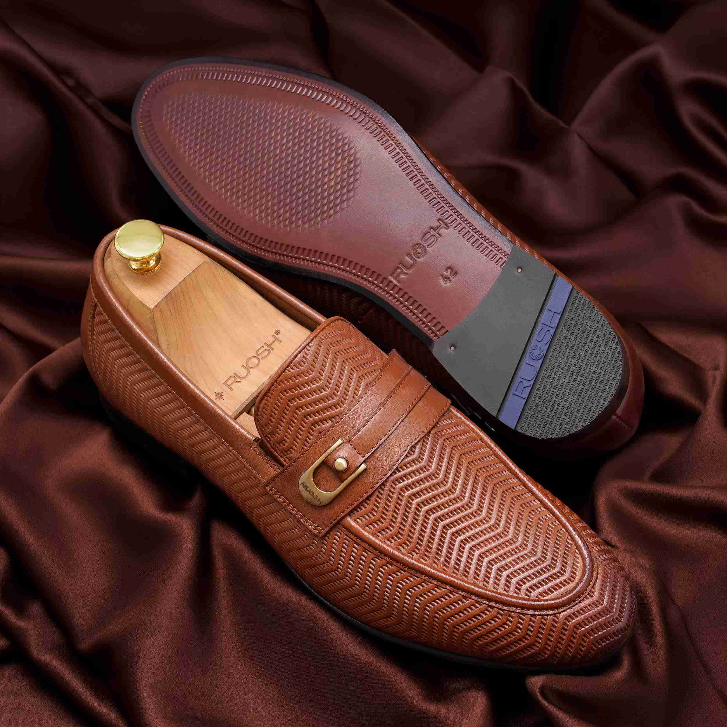 The Duke Tan Men Occasion Textured Slip On Ruosh