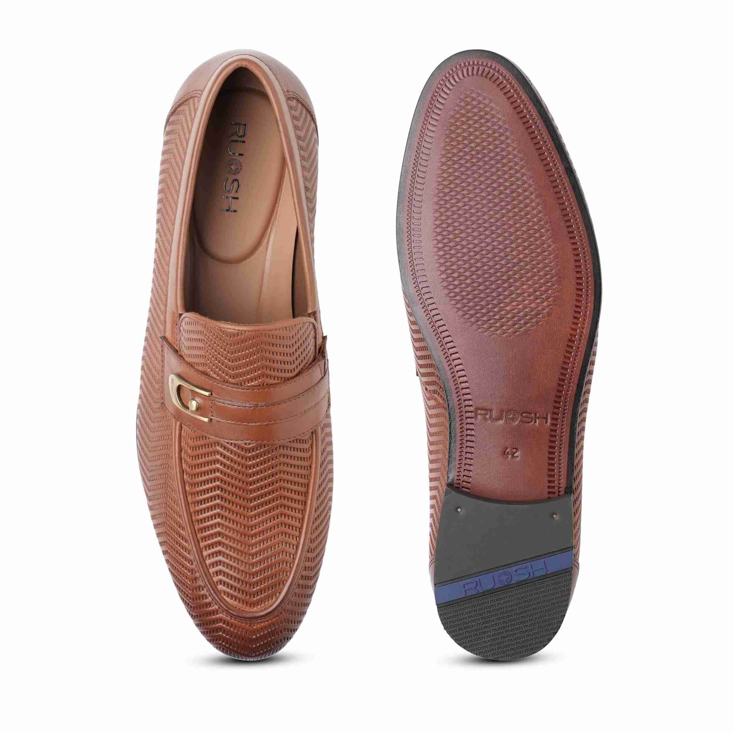 The Duke Tan Men Occasion Textured Slip On Ruosh