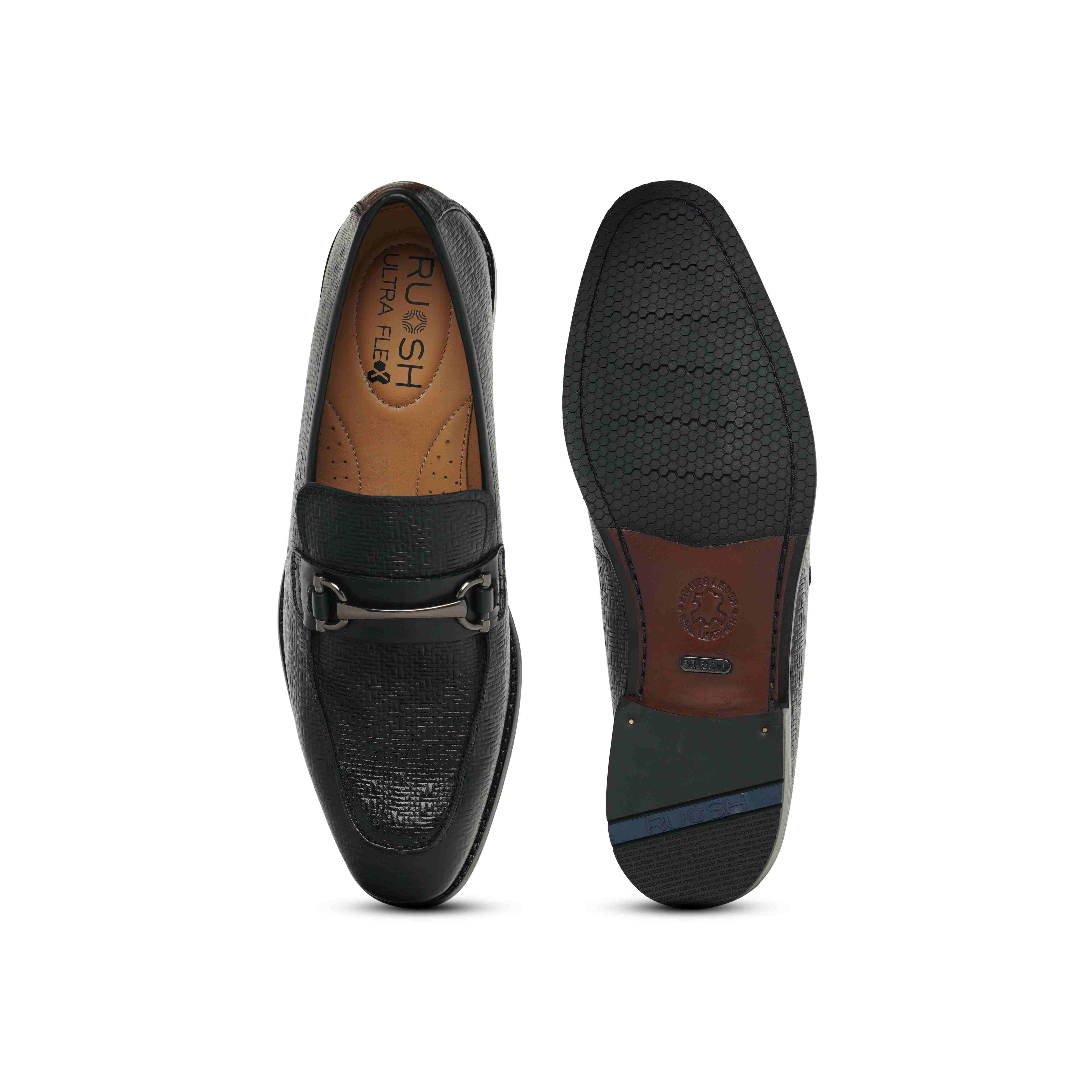 The Battia Ruosh Men Black Formal Slip-On