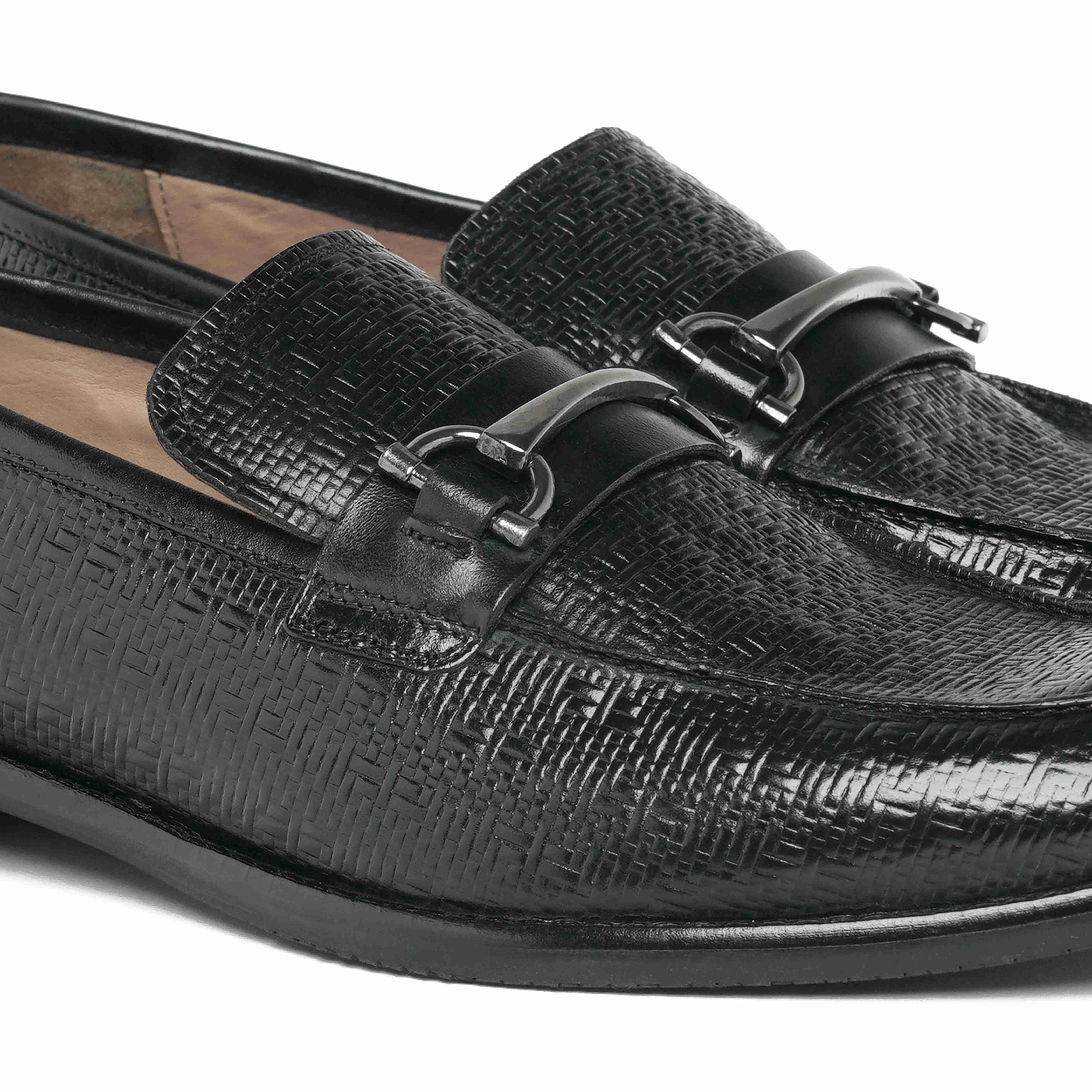 The Battia Ruosh Men Black Formal Slip-On