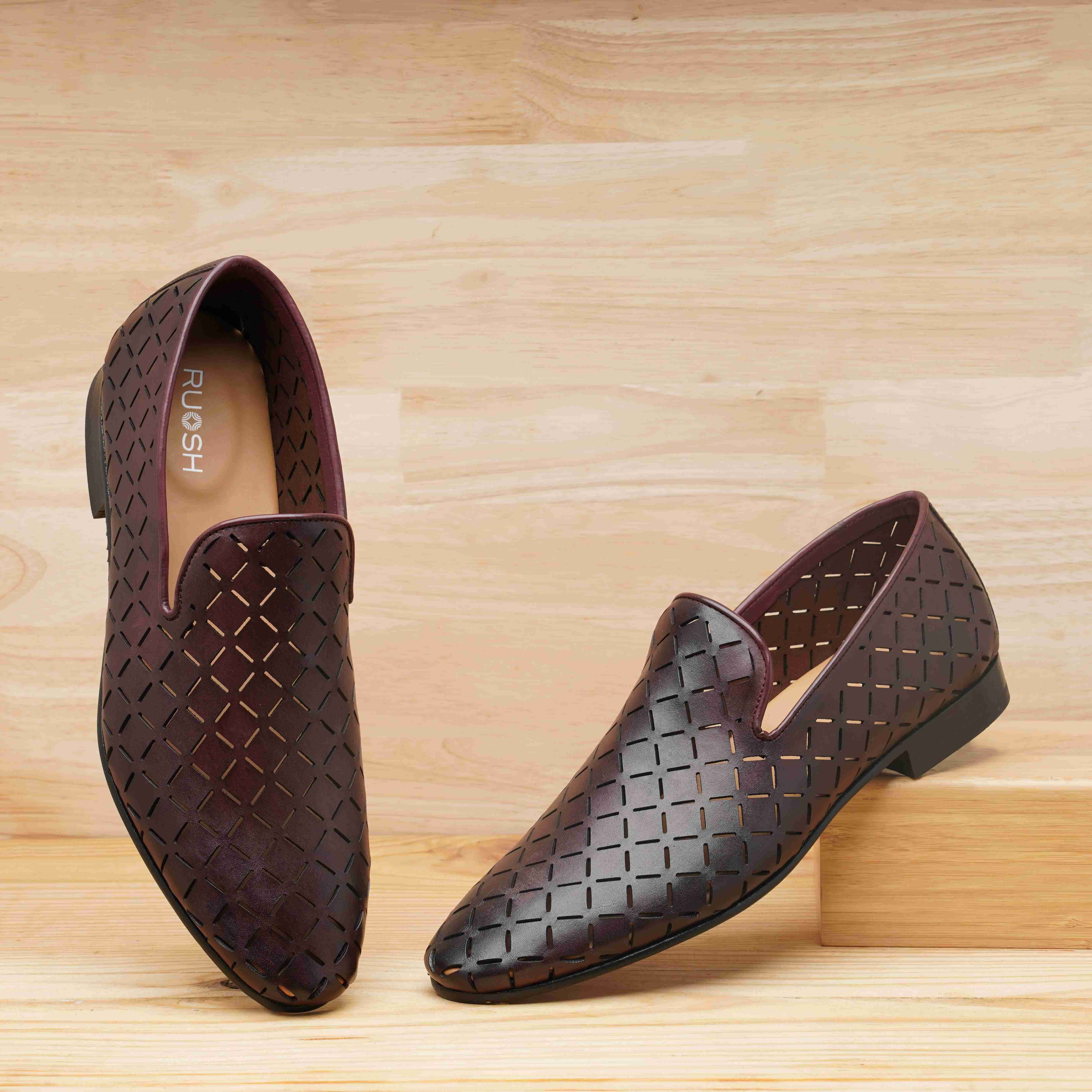 The Kotan Ruosh Men Burgundy Occasion Slip-On