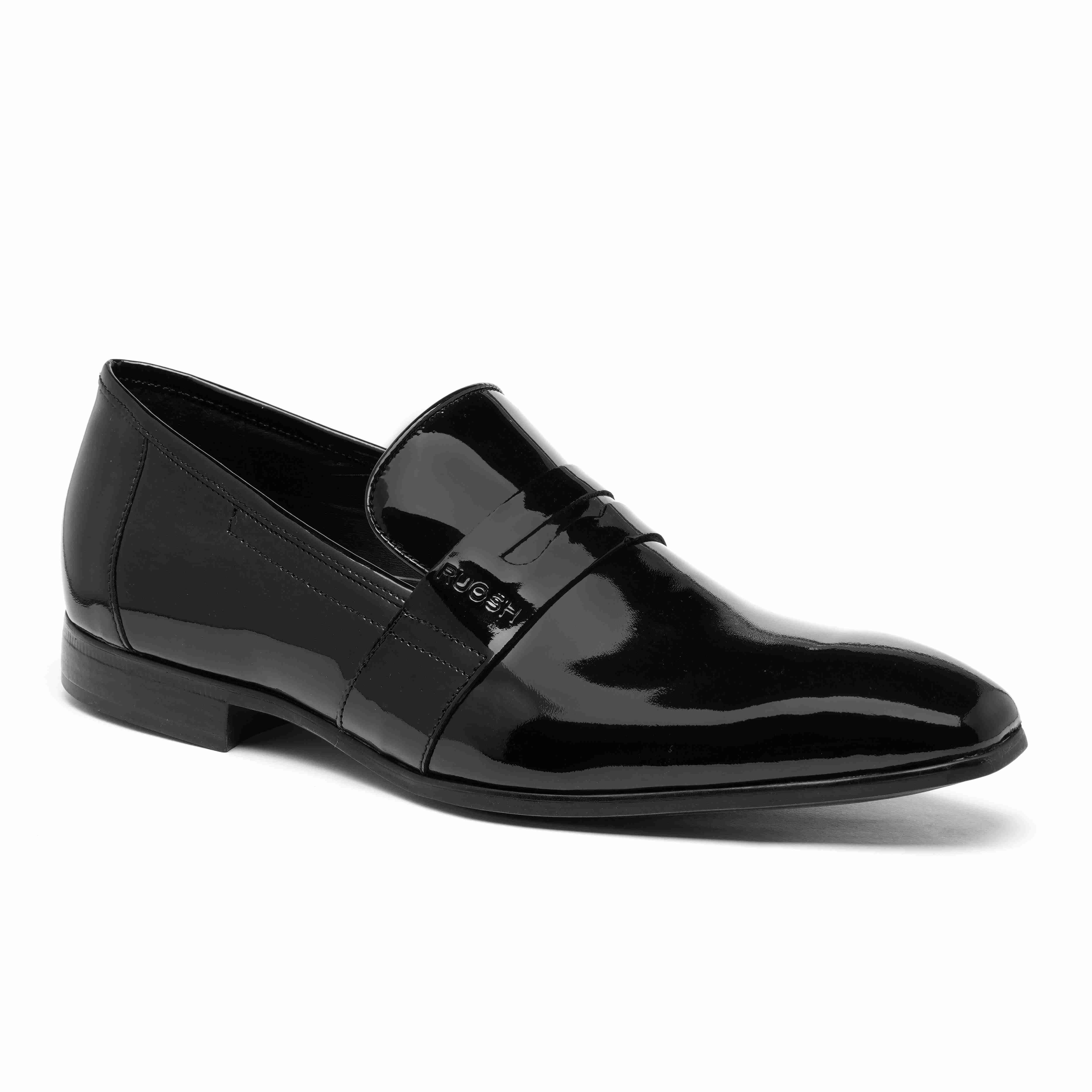 The King Ruosh Men Black Patent Slip-On