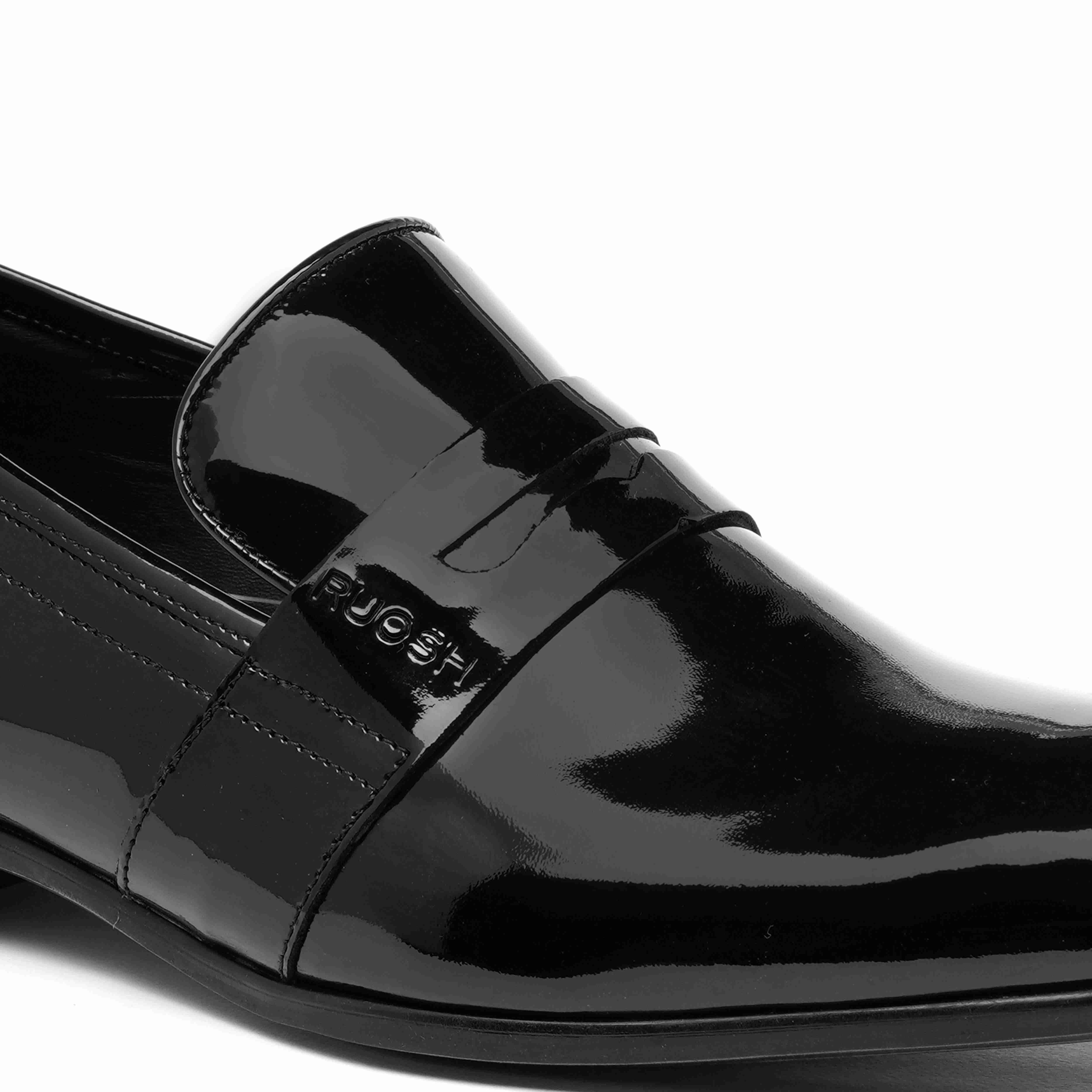 The King Ruosh Men Black Patent Slip-On