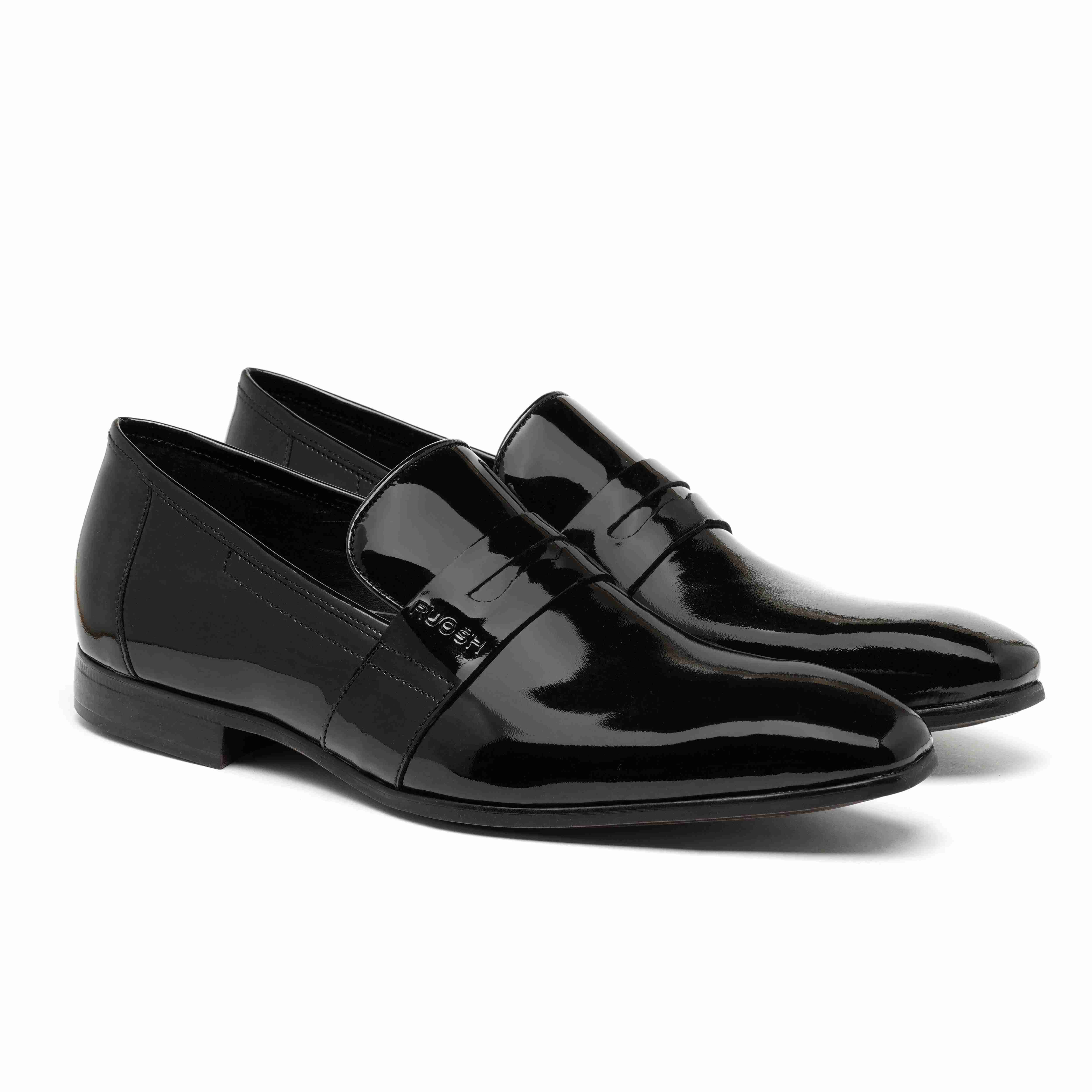 The King Ruosh Men Black Patent Slip-On