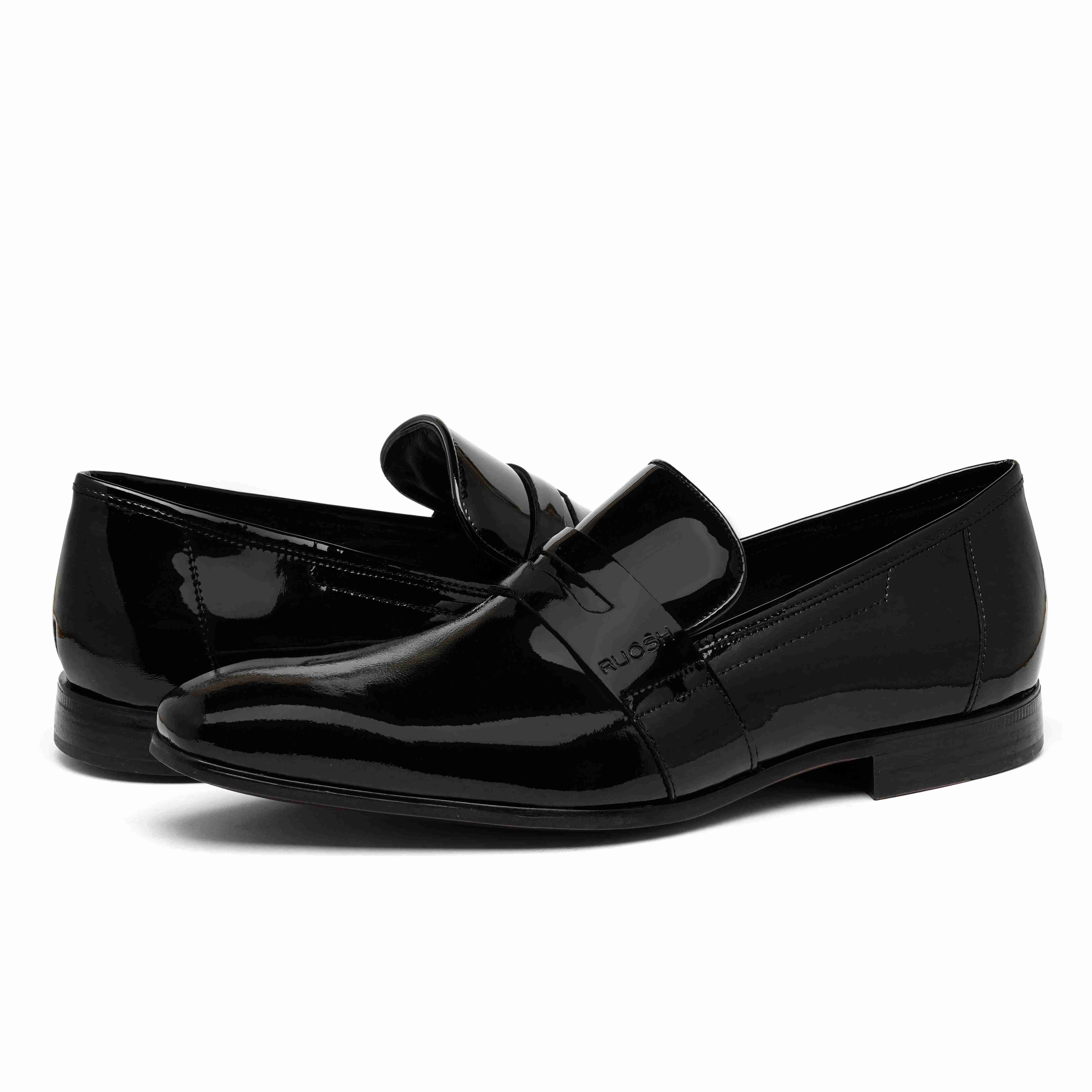 The King Ruosh Men Black Patent Slip-On