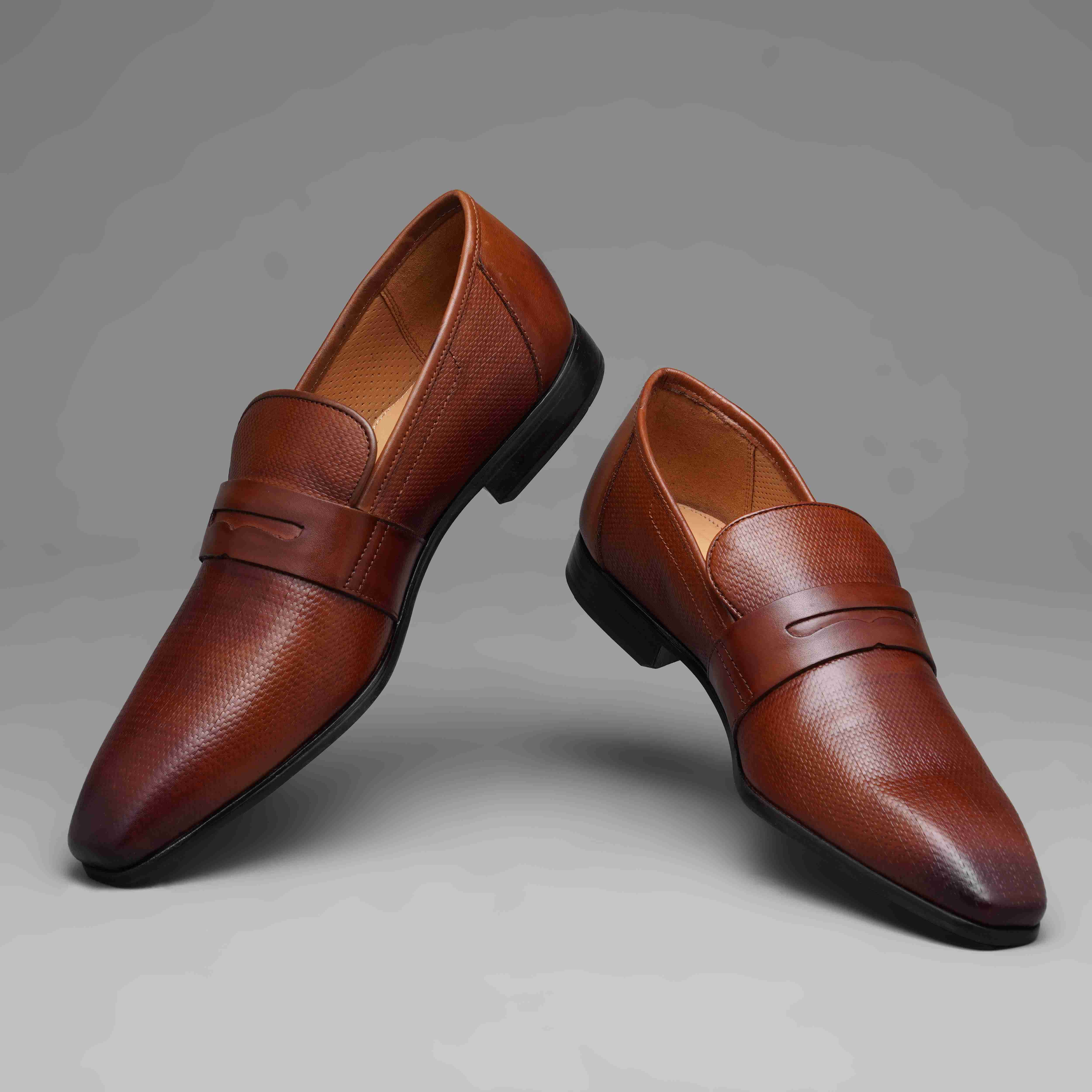 The King Ruosh Men Tan Formal Penny Loafer