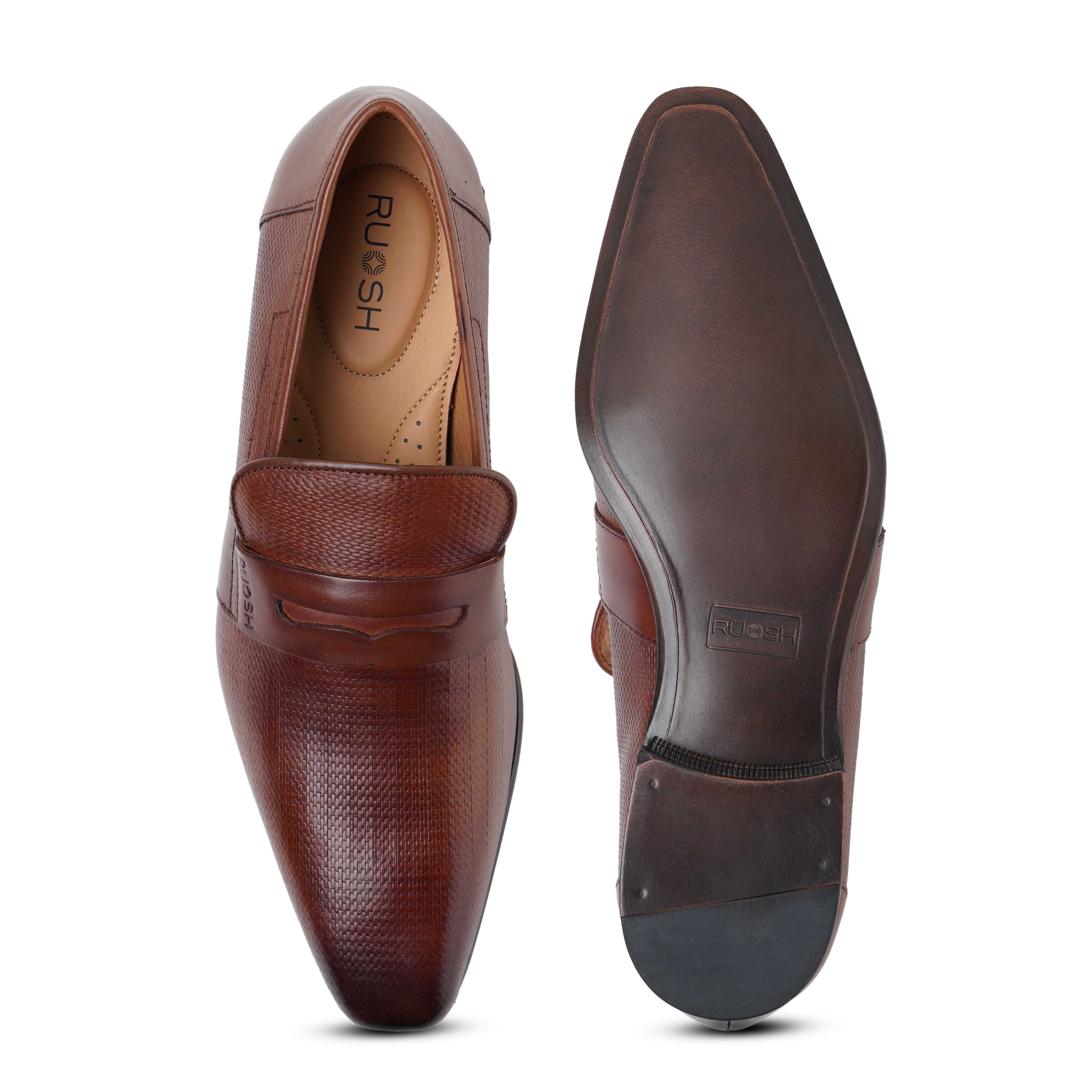 The King Ruosh Men Tan Formal Penny Loafer