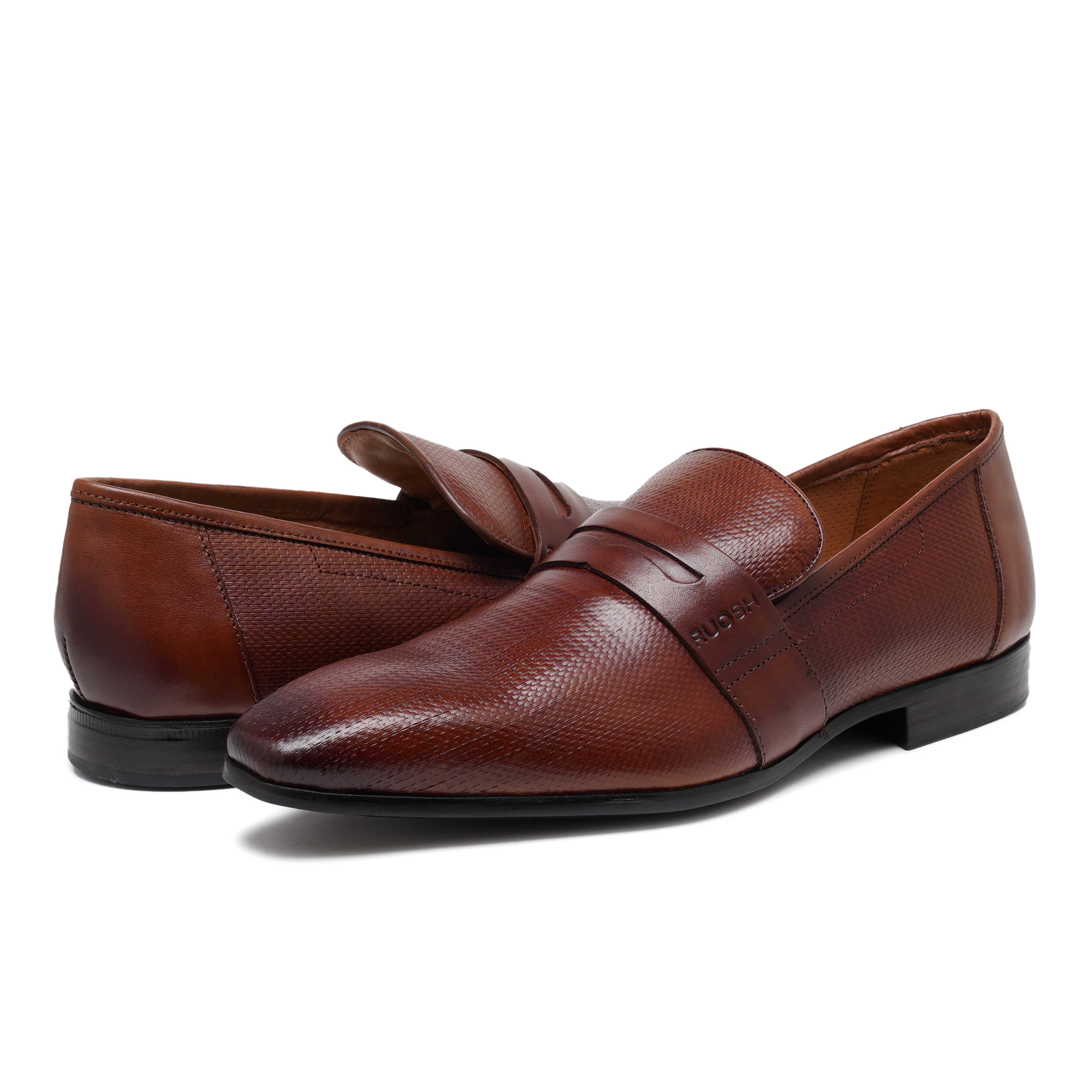 The King Ruosh Men Tan Formal Penny Loafer