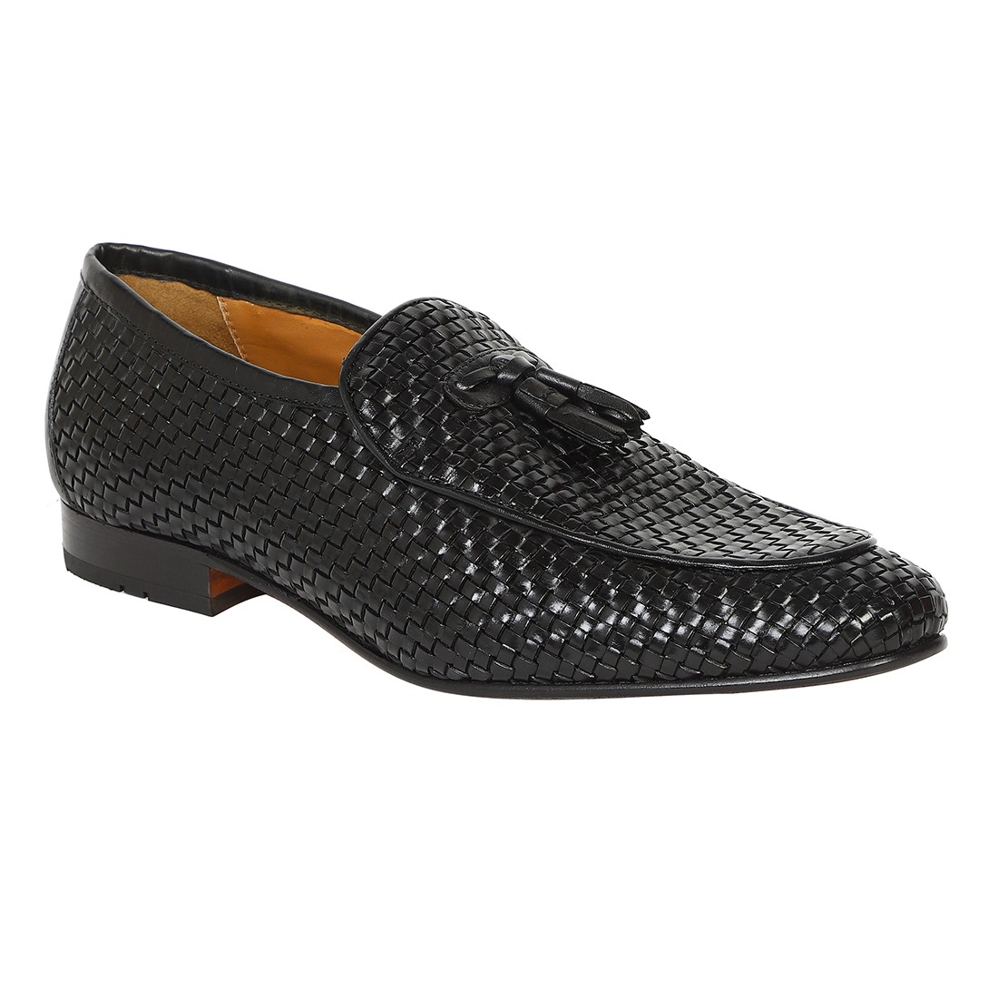 The Lando Ruosh Men Black Handwoven Tassel Loafer