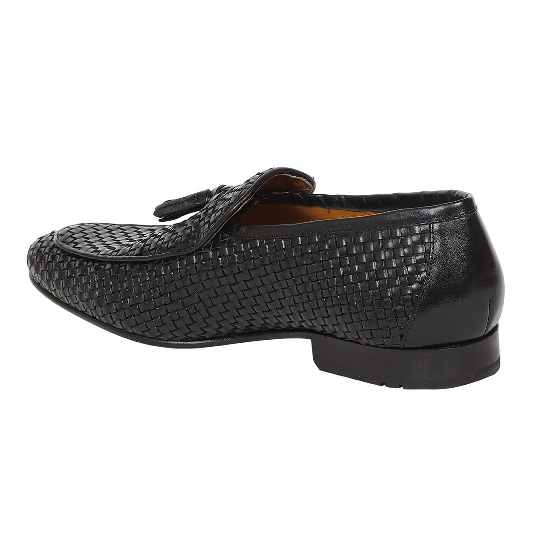 The Lando Ruosh Men Black Handwoven Tassel Loafer