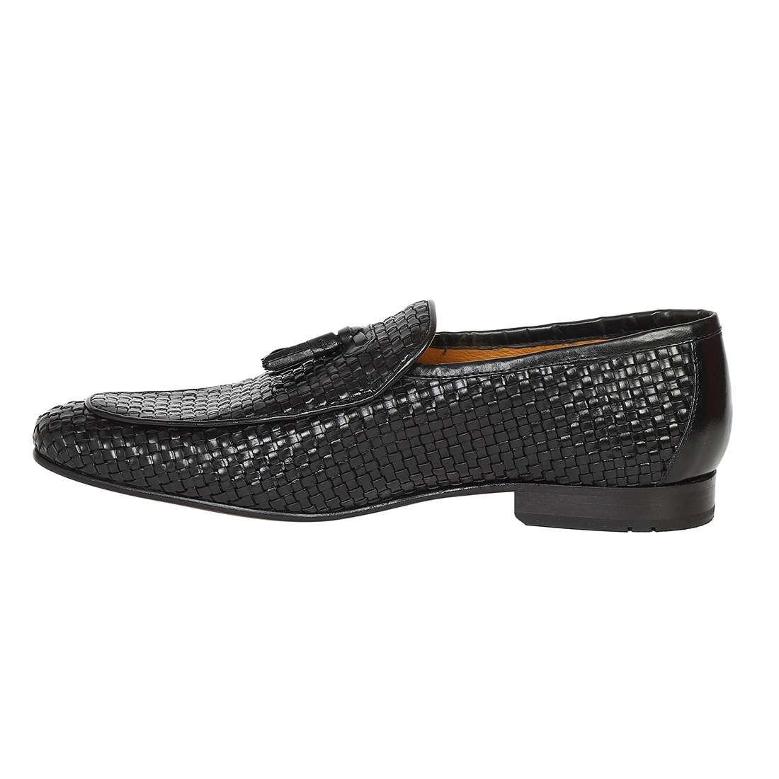 The Lando Ruosh Men Black Handwoven Tassel Loafer