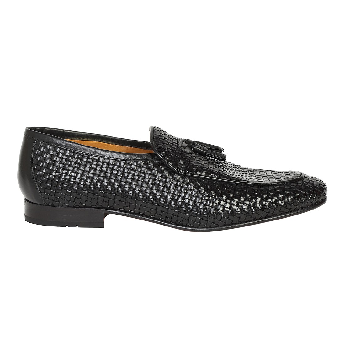 The Lando Ruosh Men Black Handwoven Tassel Loafer