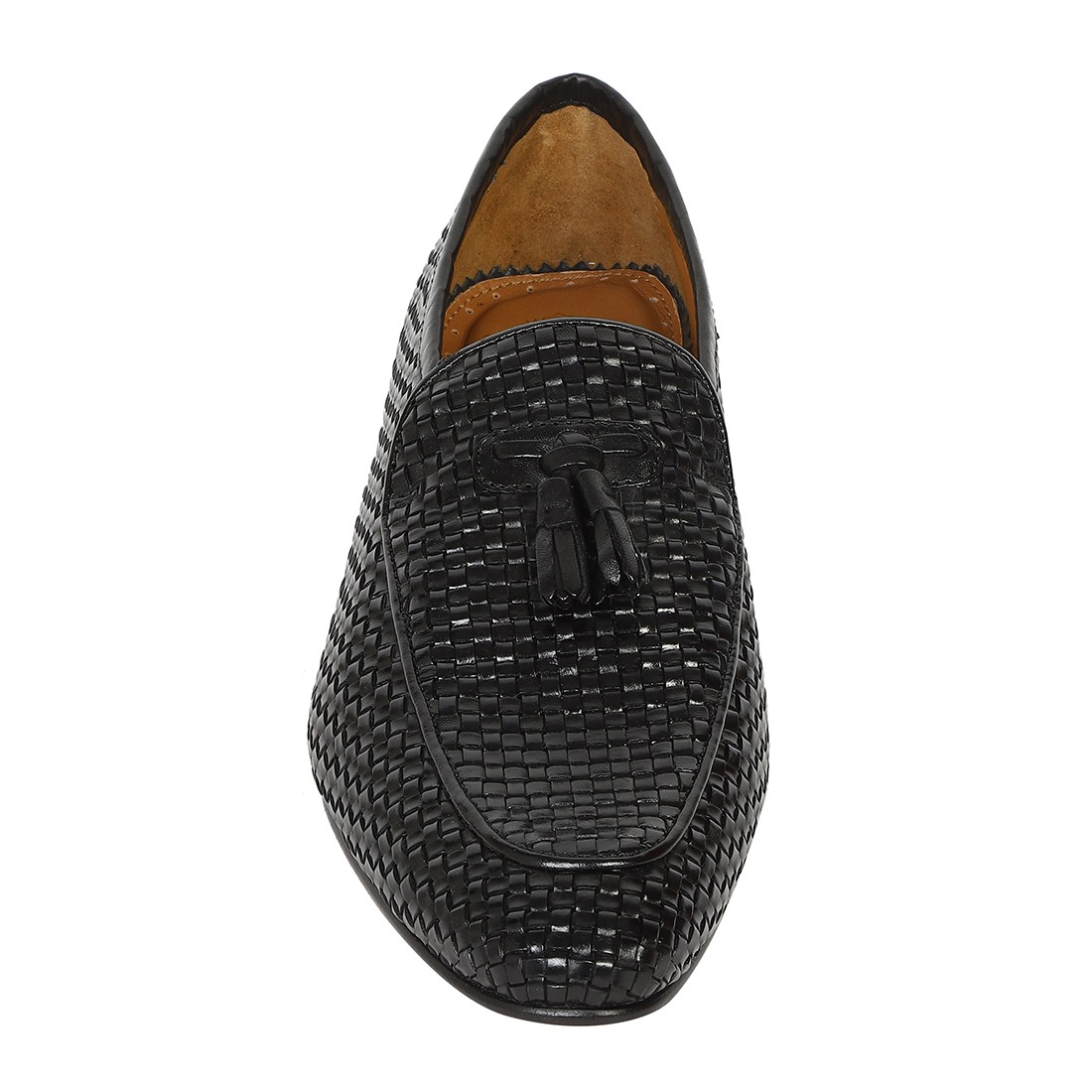 The Lando Ruosh Men Black Handwoven Tassel Loafer