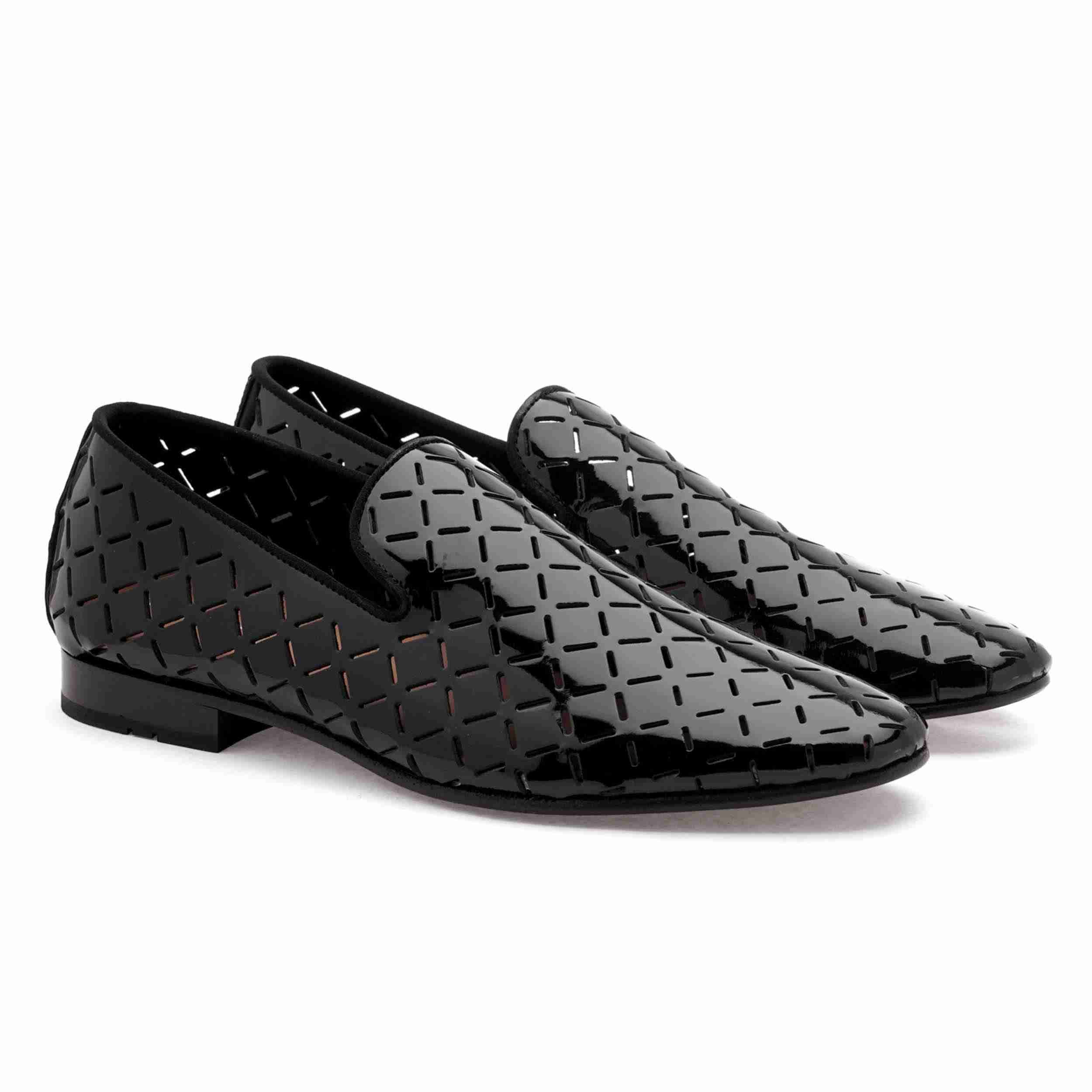 The Kotan Black Men Patent Occasion Slip-On Ruosh