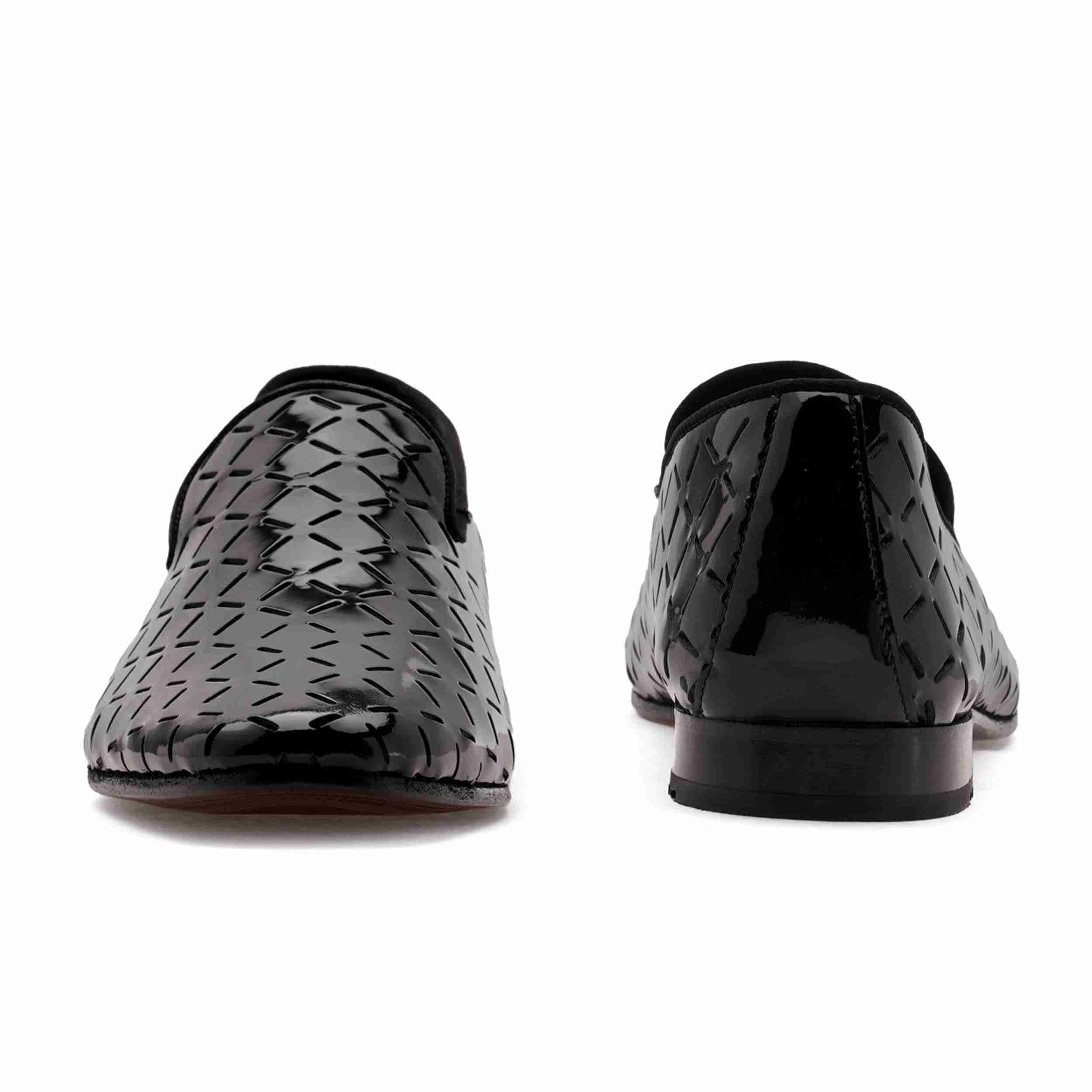 The Kotan Black Men Patent Occasion Slip-On Ruosh