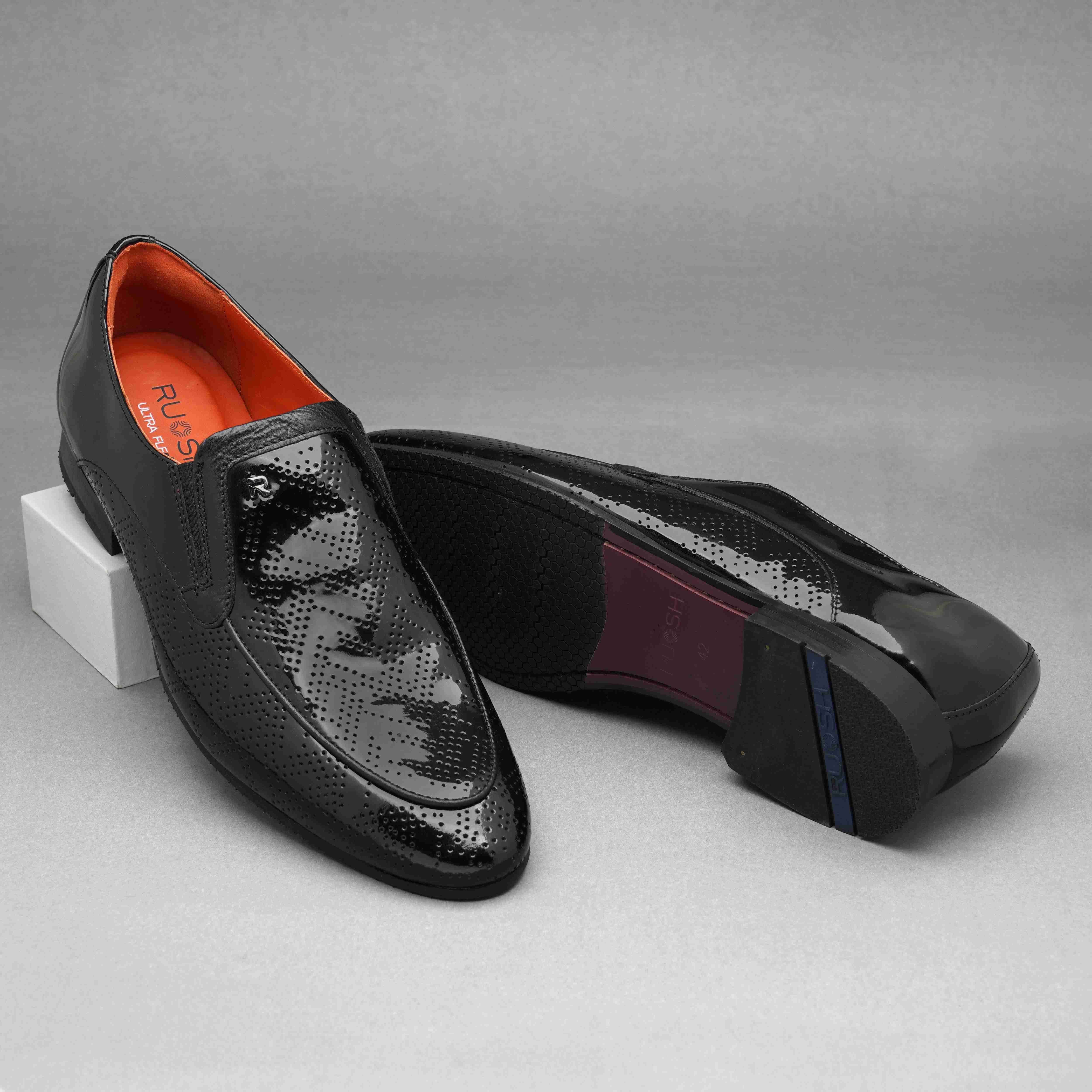 The Herber Ruosh Men Black Occasion Slip-On
