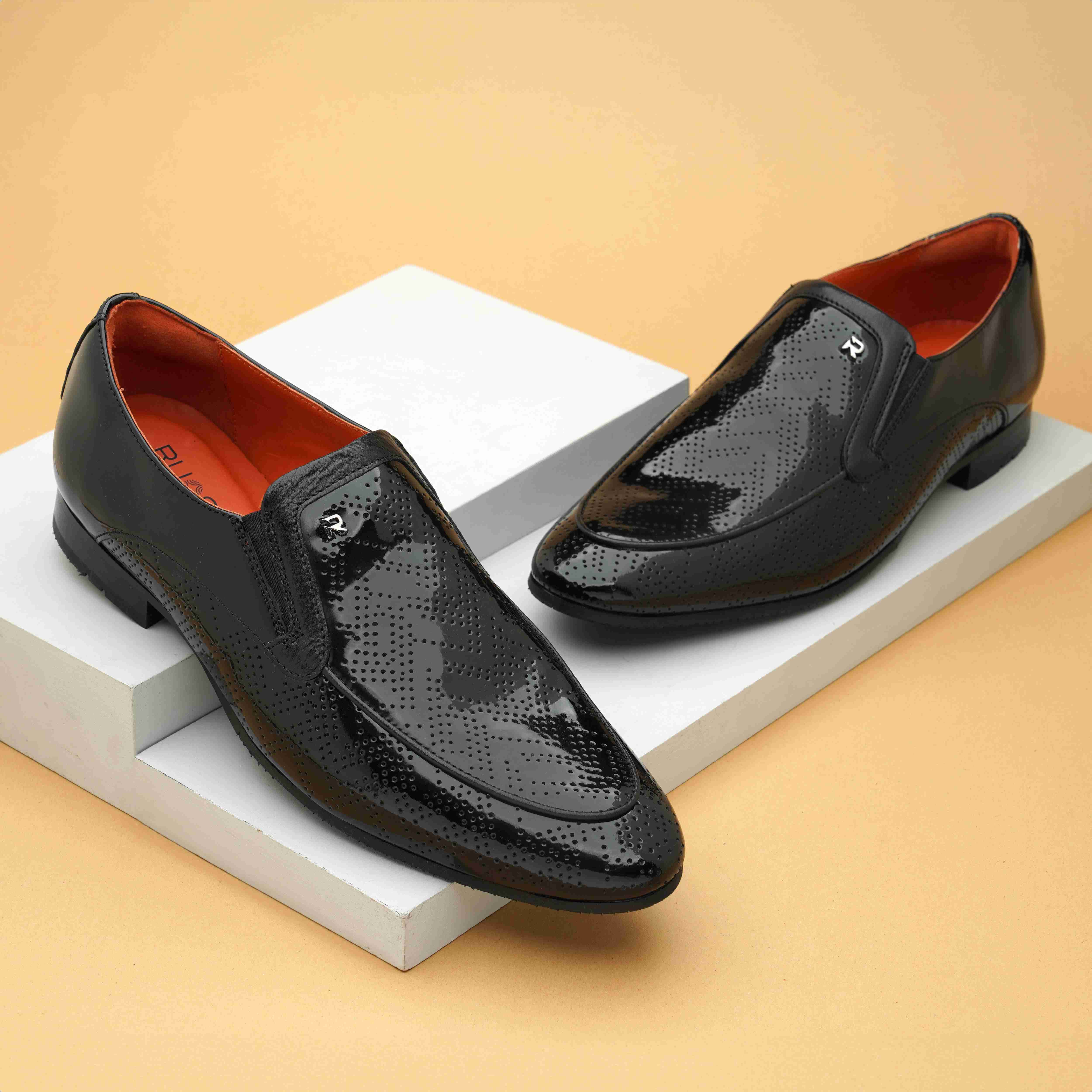 The Herber Ruosh Men Black Occasion Slip-On