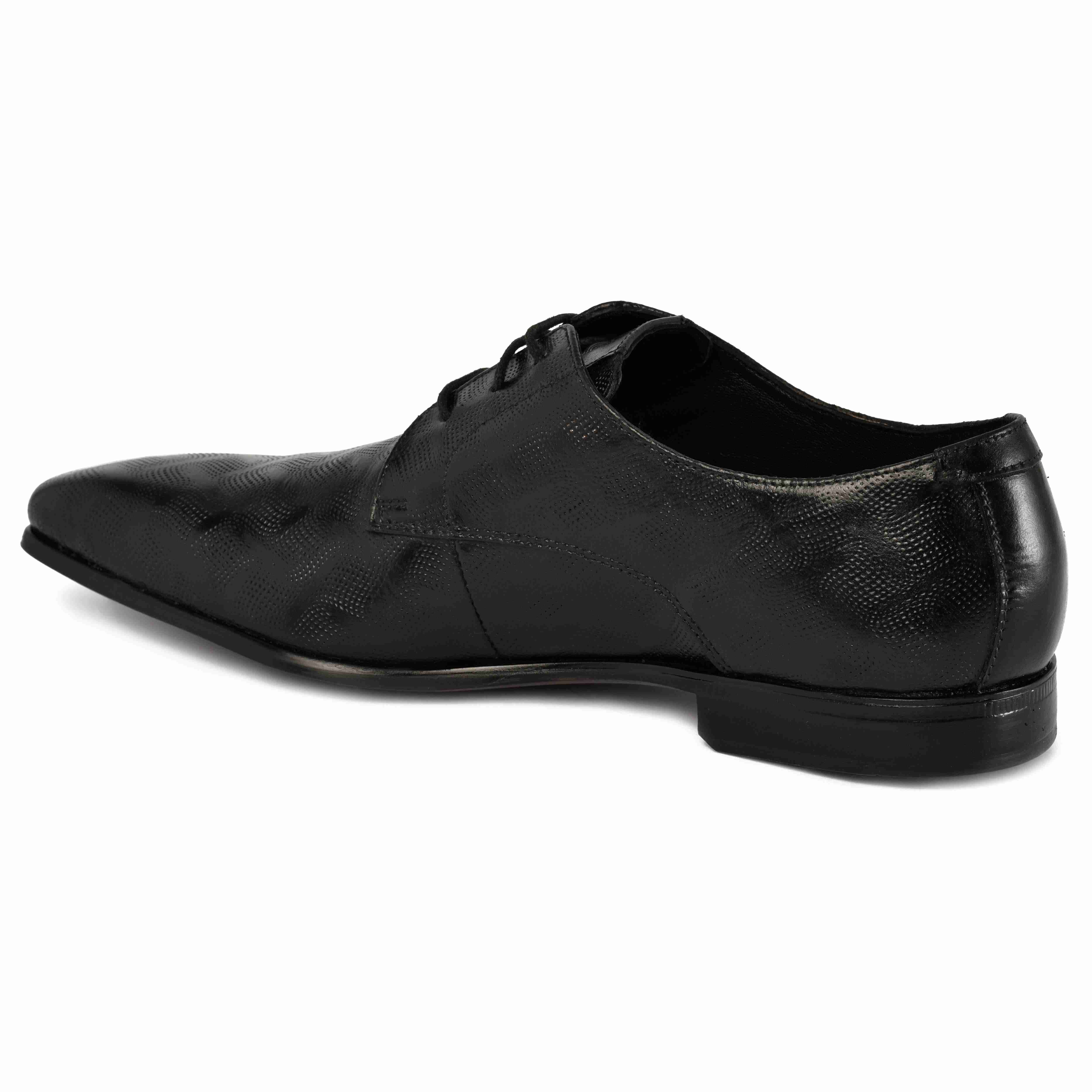 The King Ruosh Men Black Formal Lace-Up