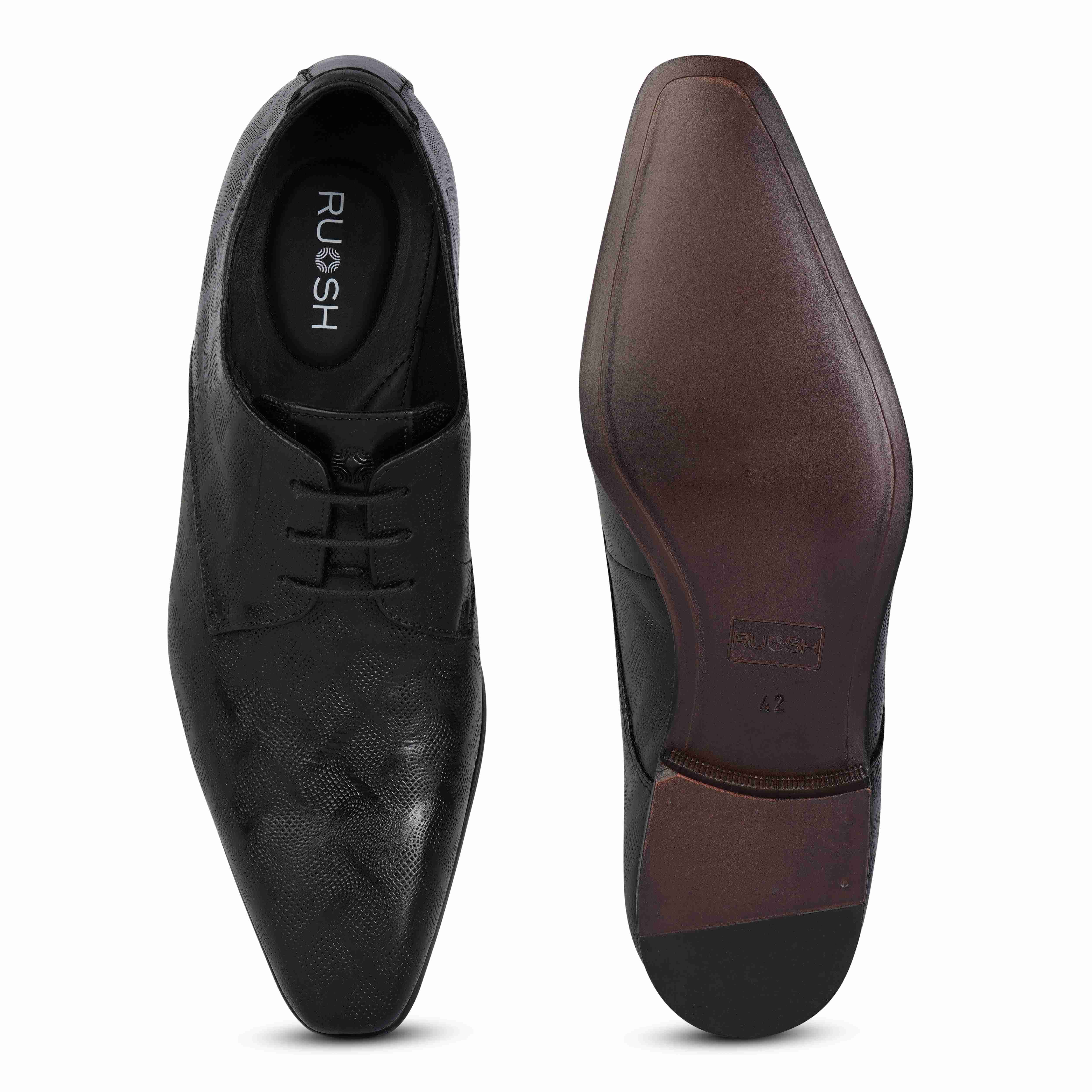 The King Ruosh Men Black Formal Lace-Up