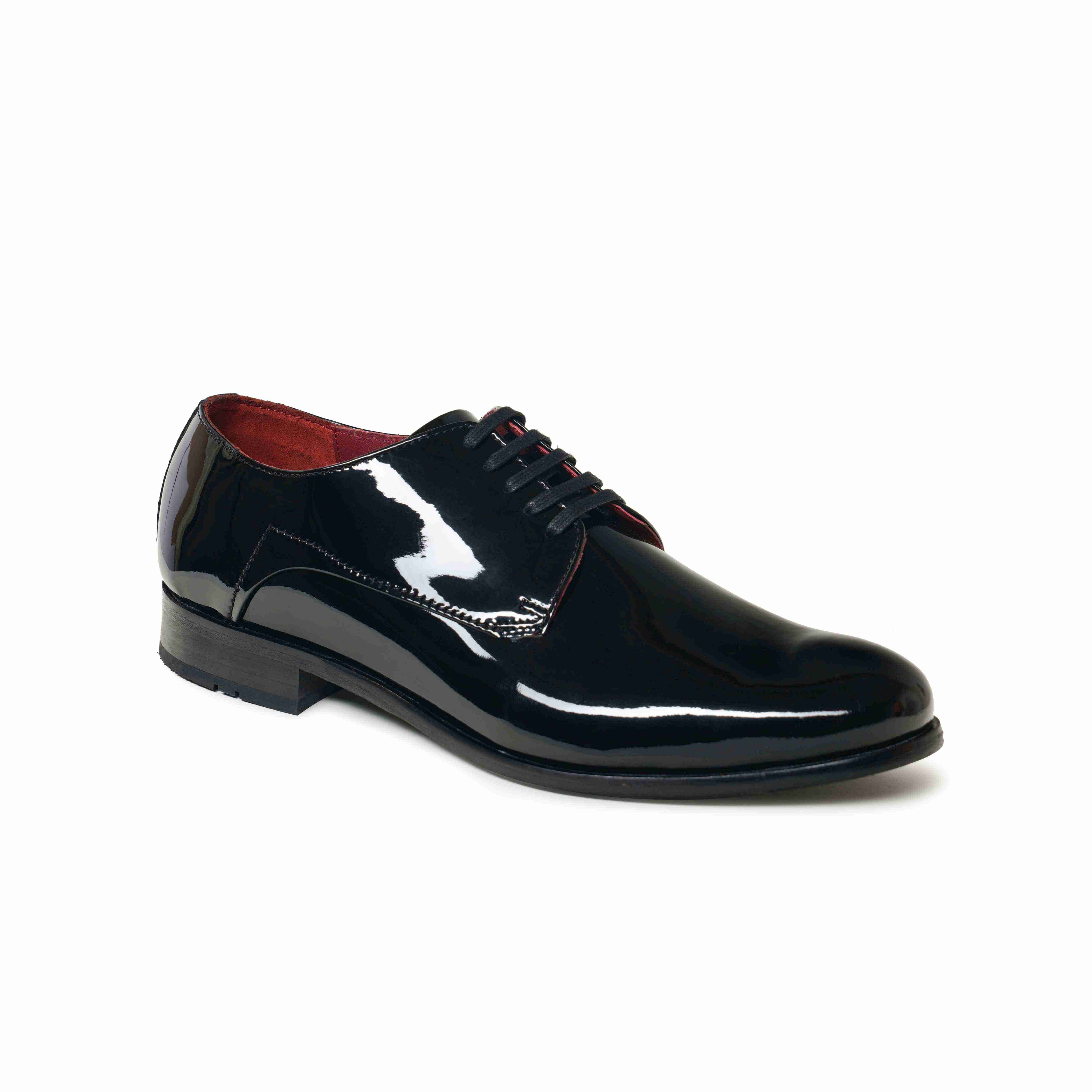 The Zeco  Ruosh Men Black Glossy Patent Derby