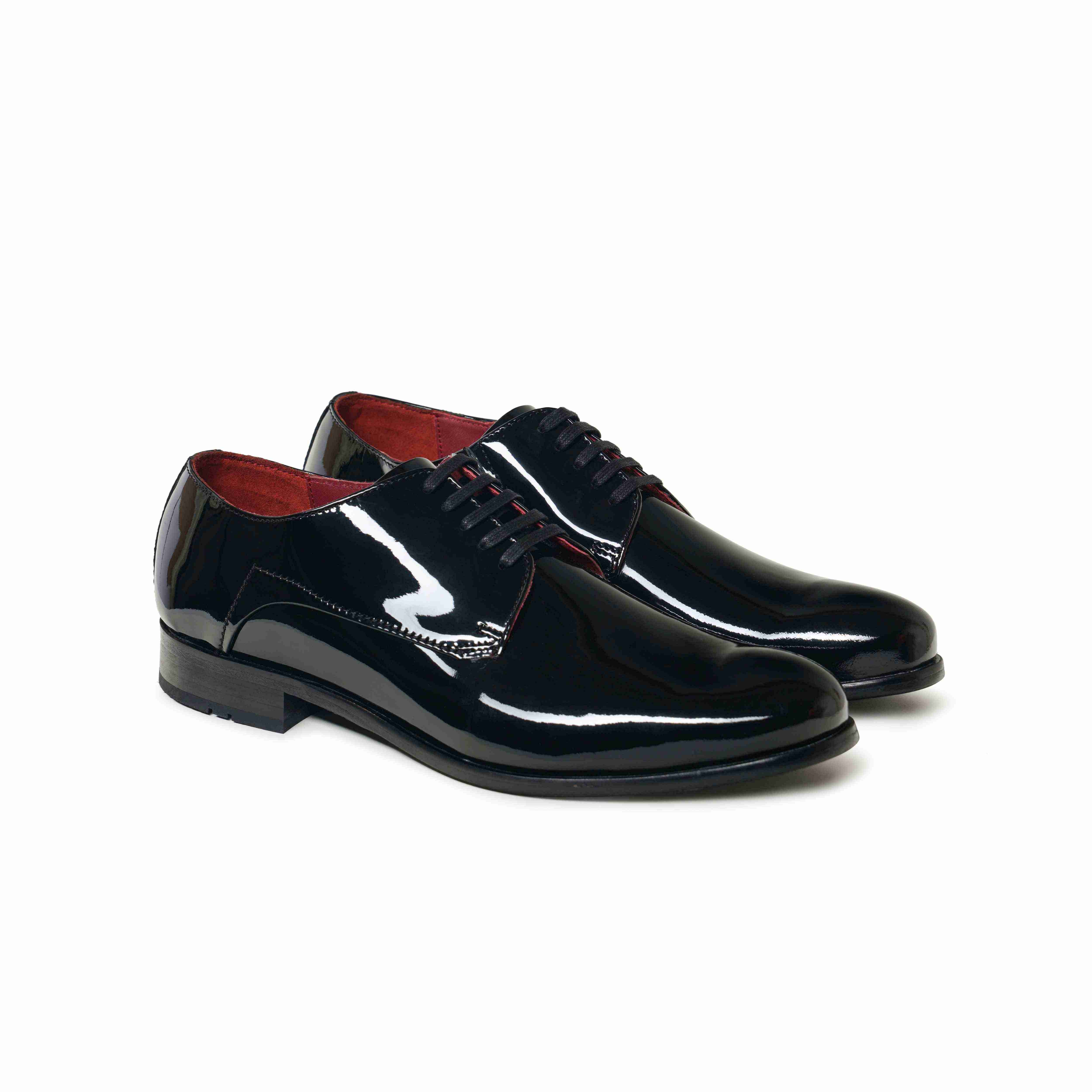The Zeco  Ruosh Men Black Glossy Patent Derby