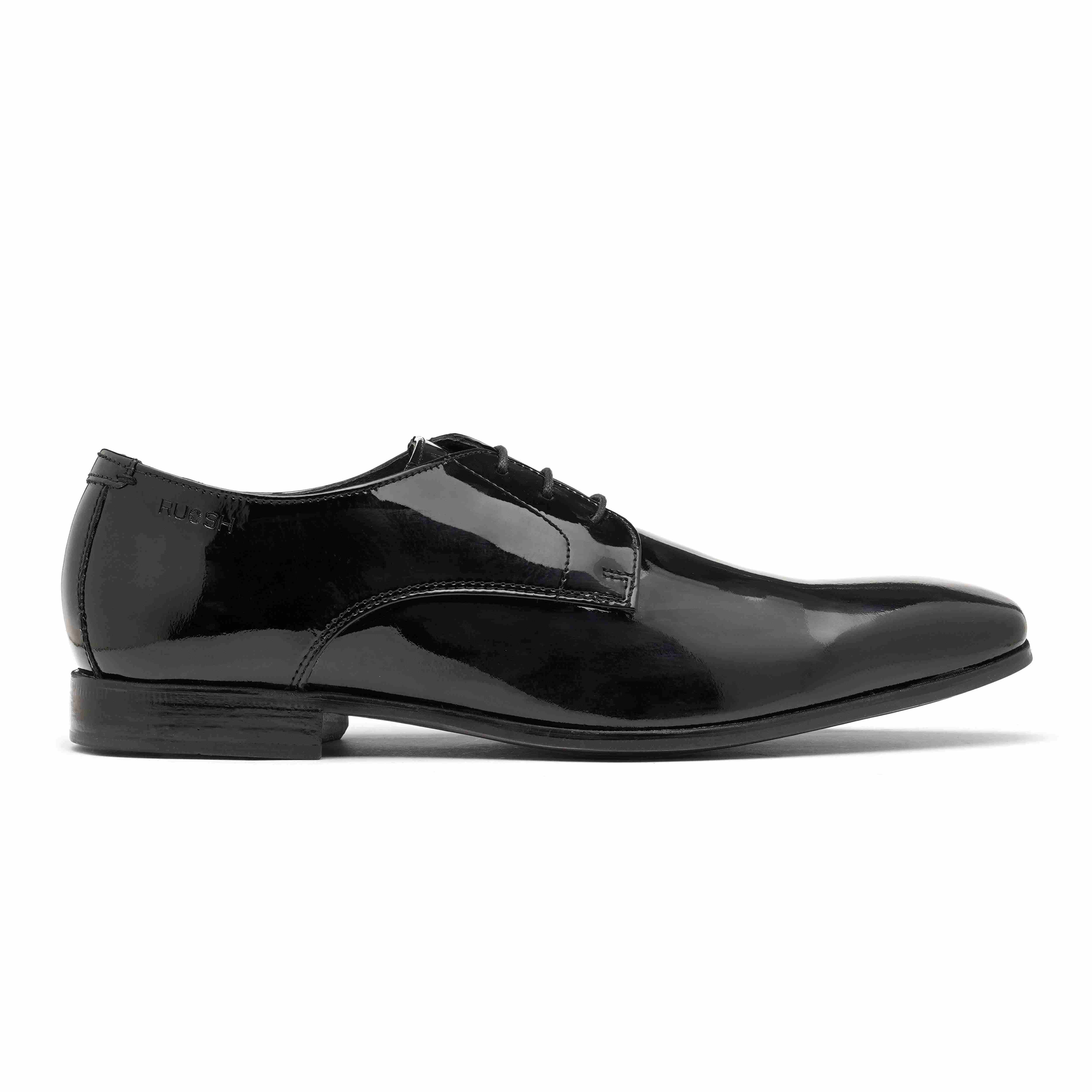 The King Ruosh Men Black Glossy Patent Derby