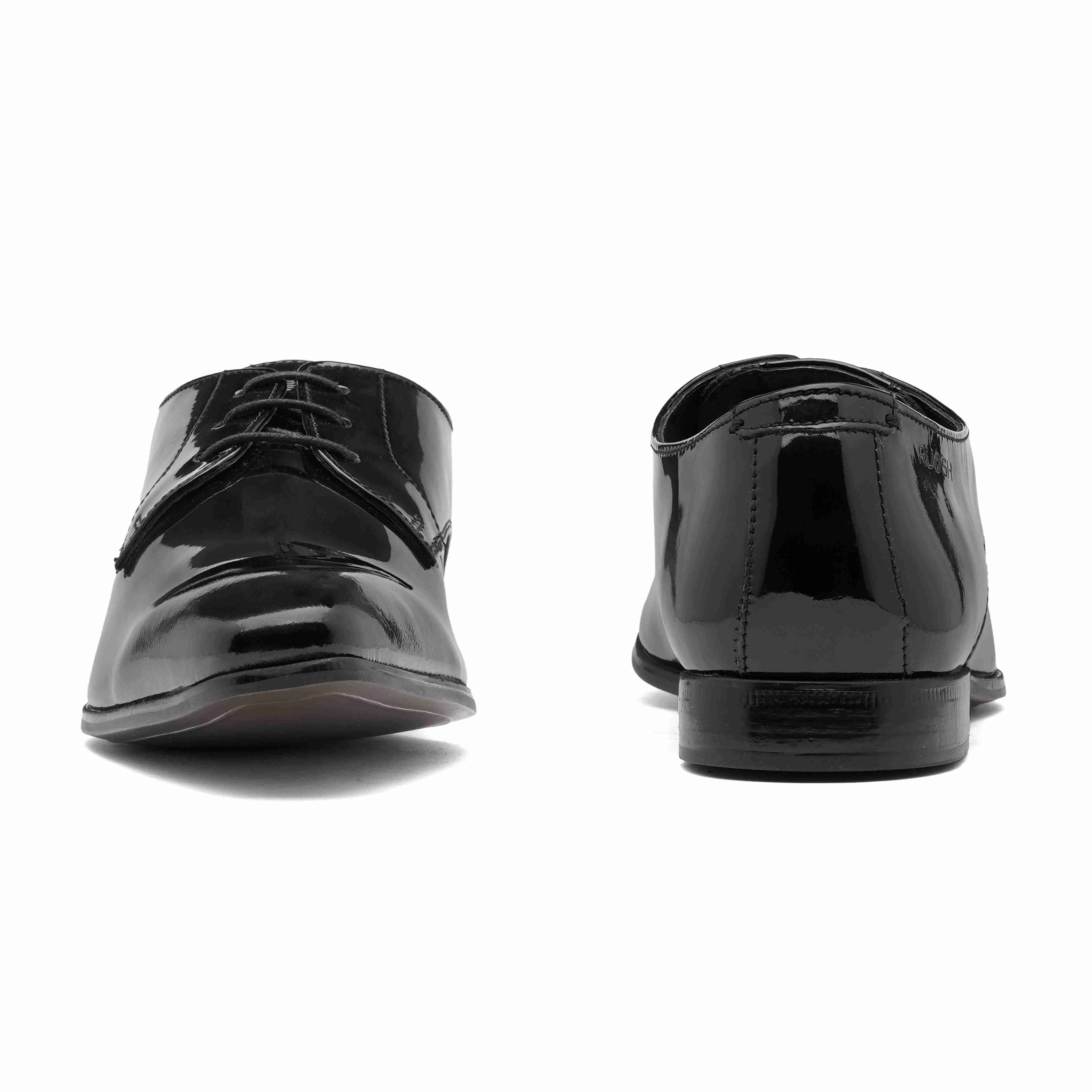 The King Ruosh Men Black Glossy Patent Derby