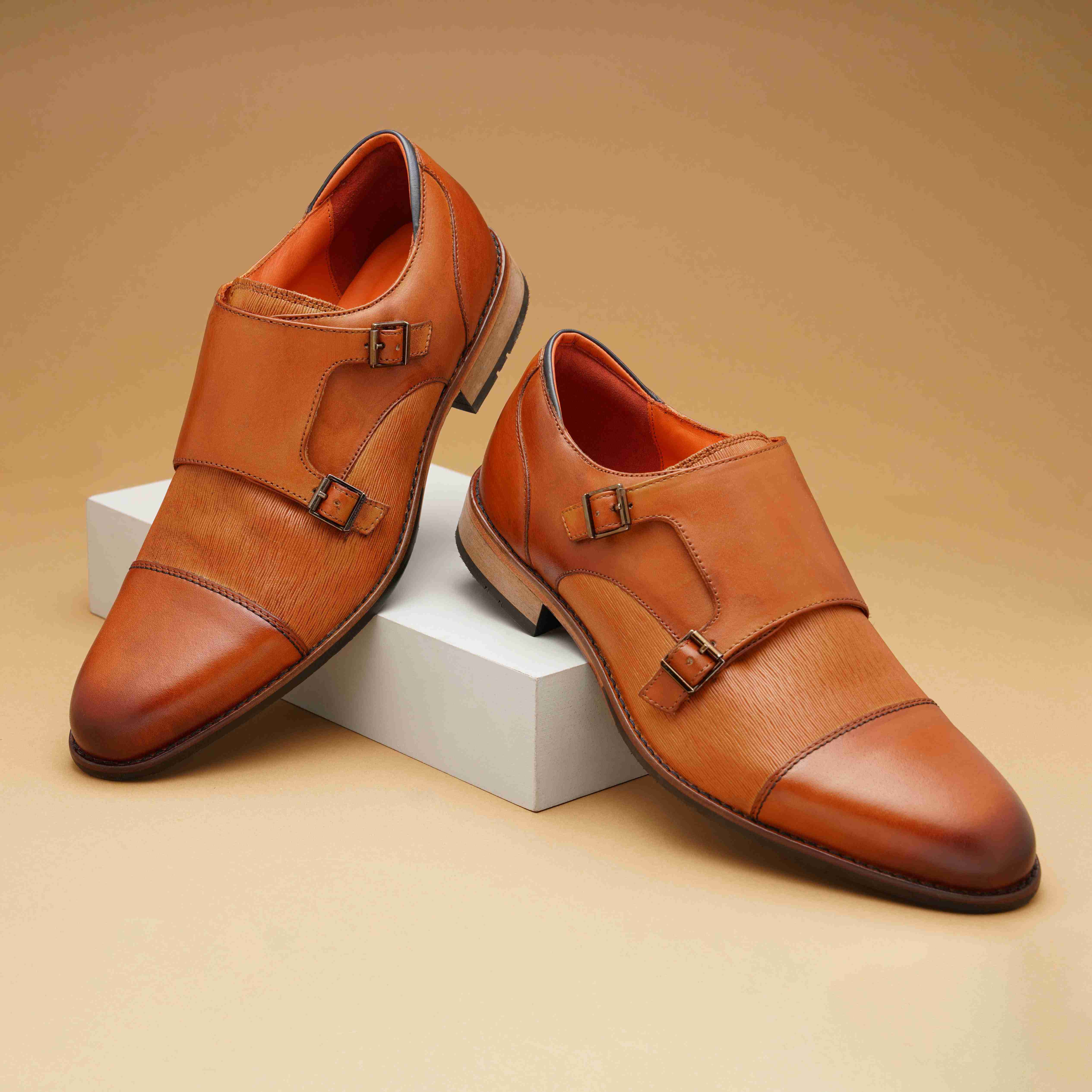 The Adon Ruosh Men Tan Occasion Double Monk