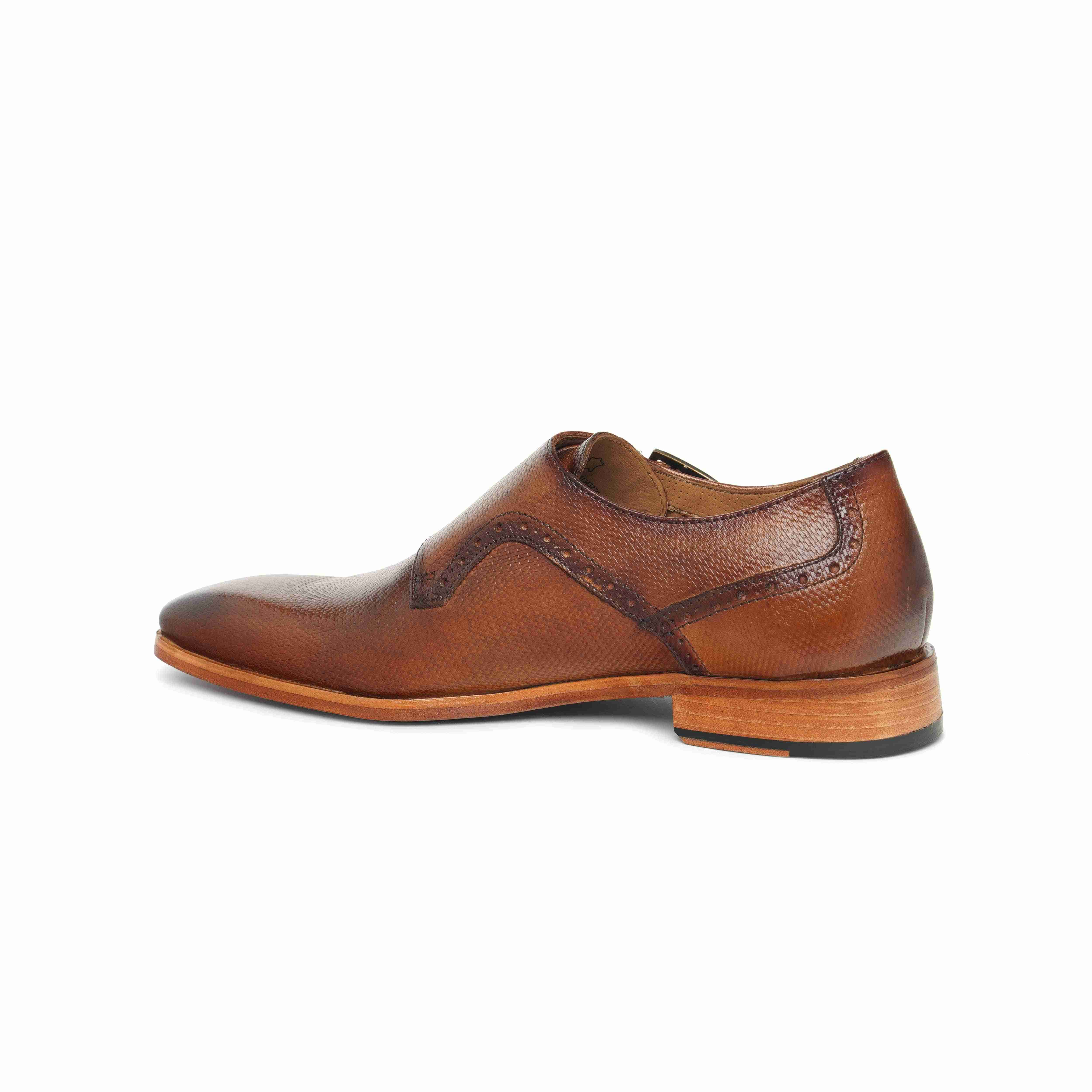The King Ruosh Men Tan Formal Double Monk